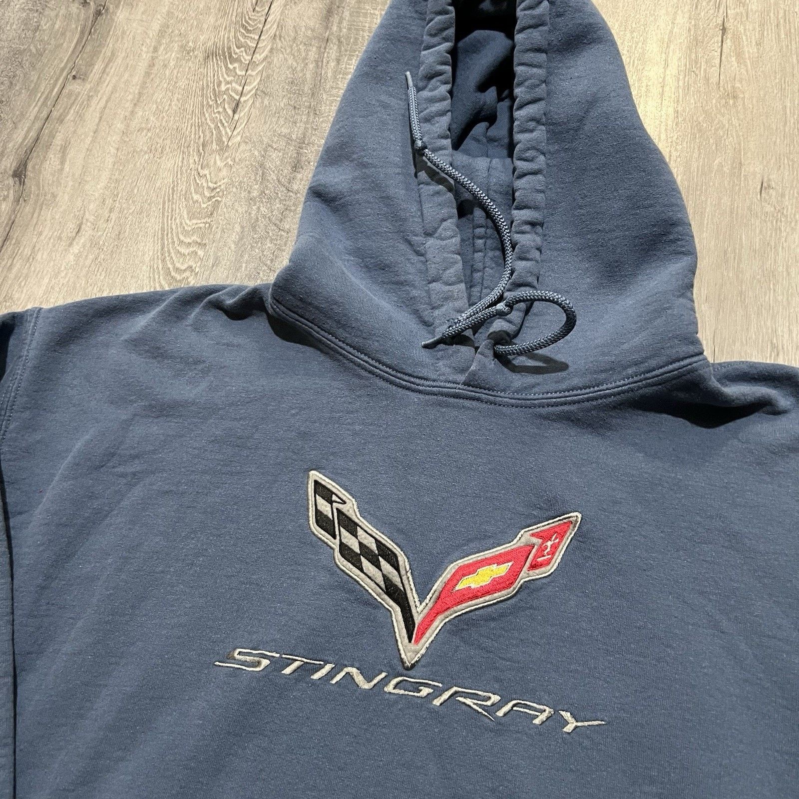 Other Corvette Stingray Pull Over Y2K Hoodie Blue Racing Size US M / EU 48-50 / 2 - 2 Thumbnail
