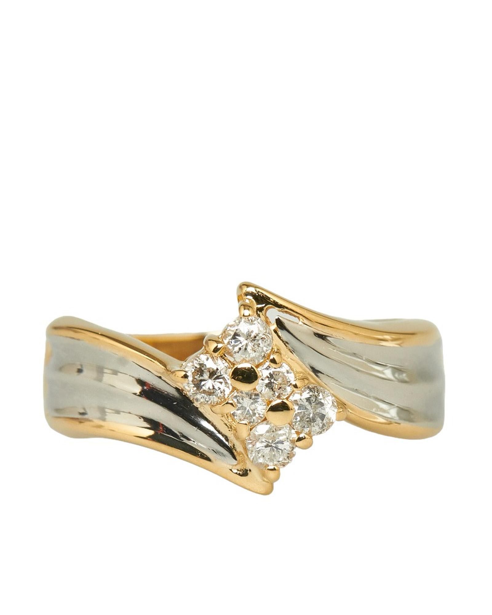 image of 18K Gold & Platinum Diamond Ring, Women's
