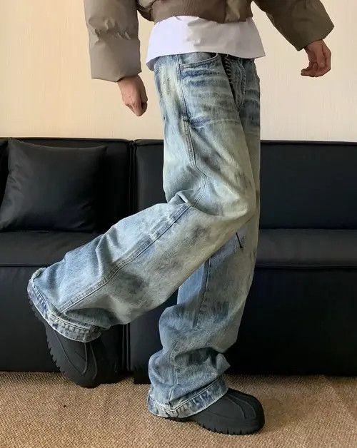 Japanese Brand High street retro vintage washed dirty jeans pants Size US 32 / EU 48 - 3 Thumbnail