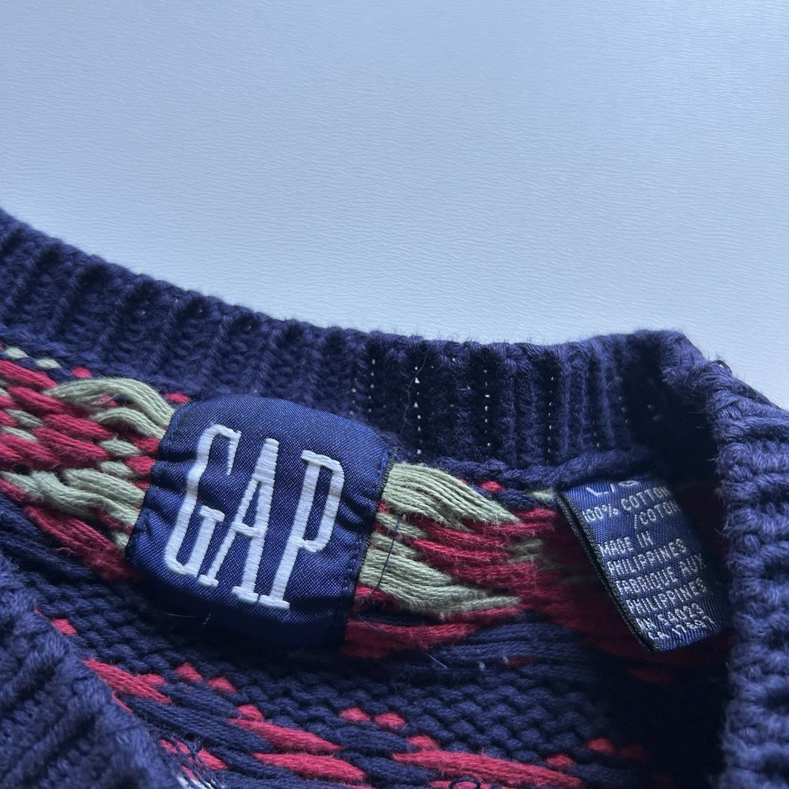 Gap Vintage 90s GAP Knit Sweater Large Geometric Pattern Rare Size US L / EU 52-54 / 3 - 7 Thumbnail