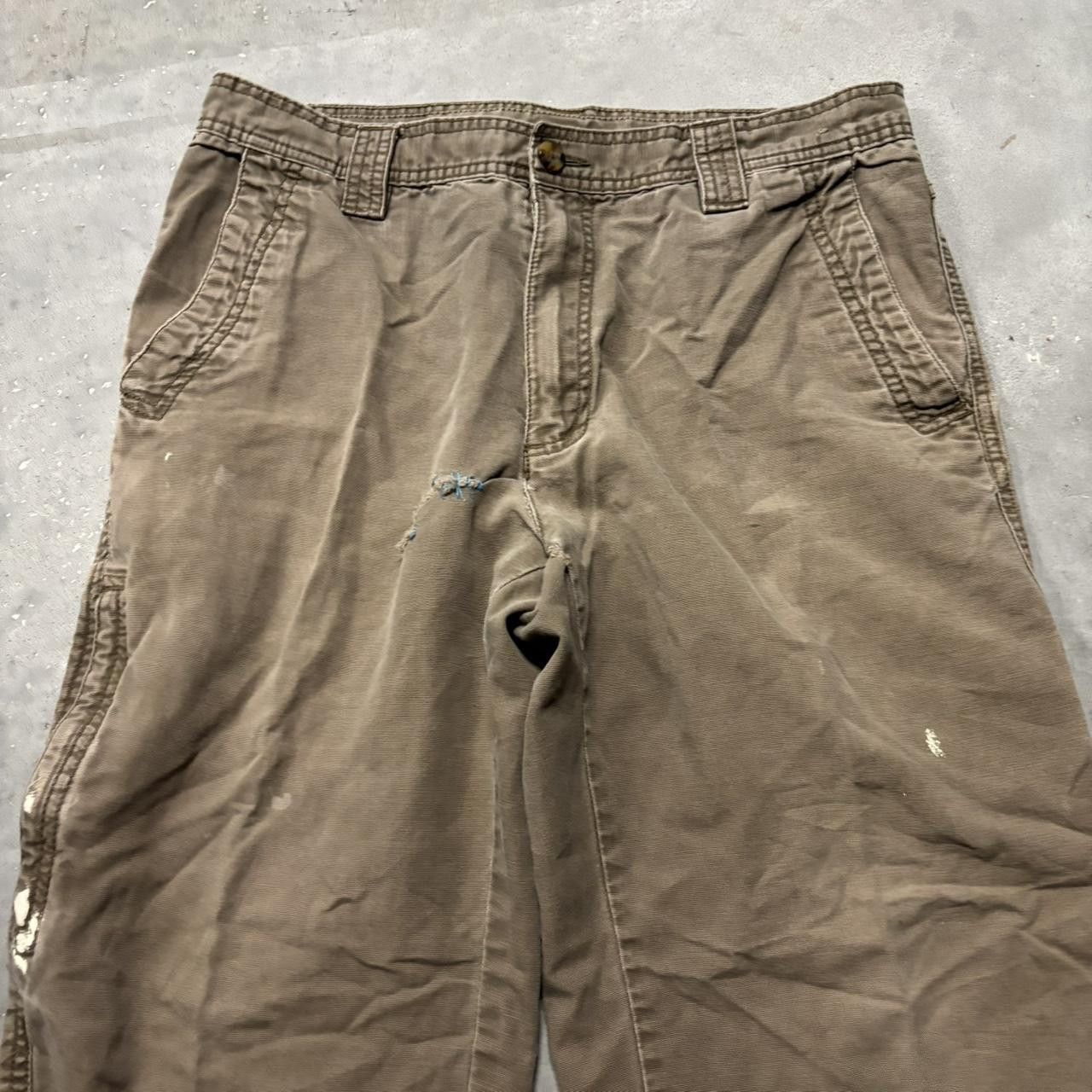 Japanese Brand × Vintage Crazy Vintage Y2K/2000s Faded Brown Streetwear Workwear Pants! Size US 32 / EU 48 - 5 Thumbnail