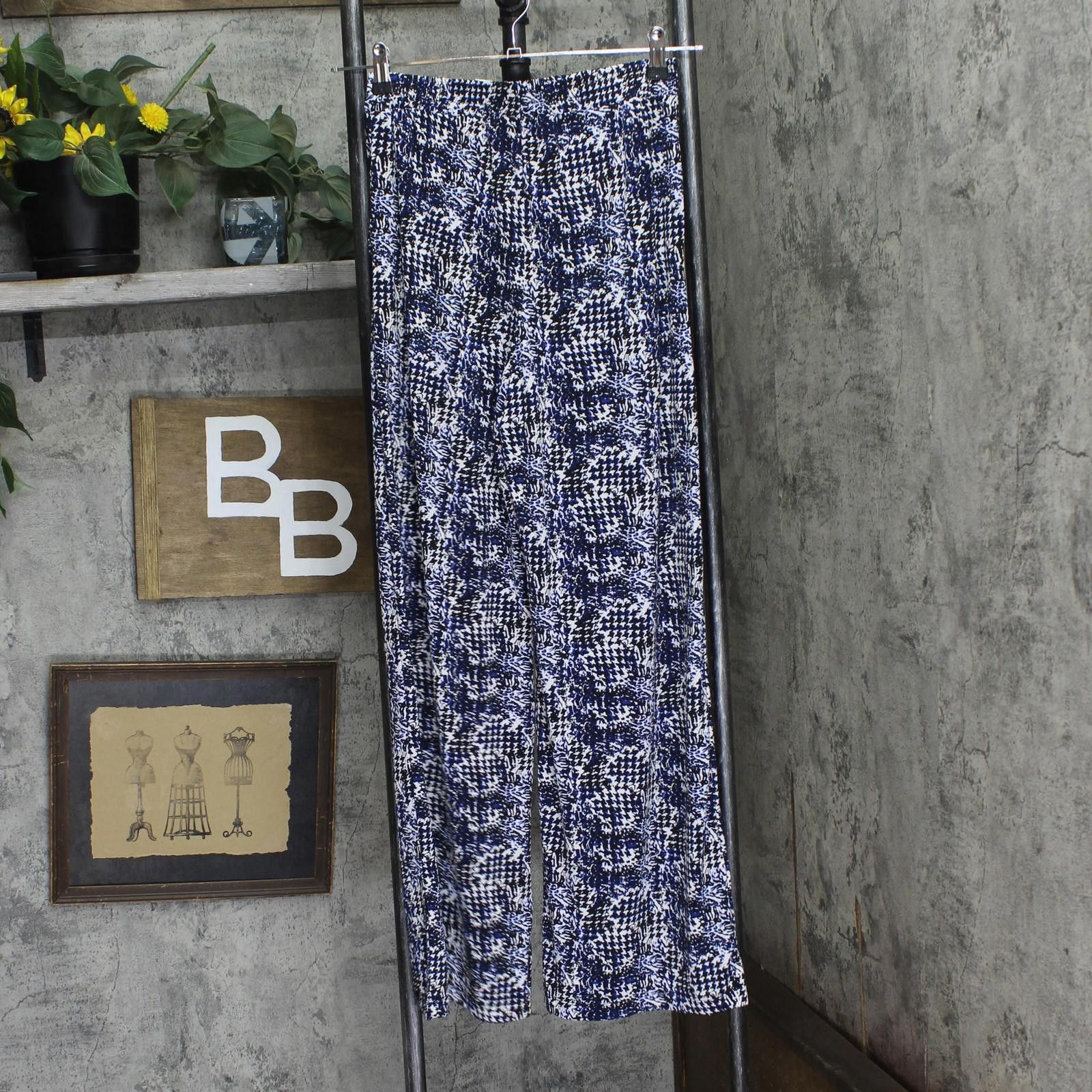 Other Nwt Ny Collection Leg Pull On Pants Navy Abstract Blue Ps Size 28" / US 6 / IT 42 - 2 Thumbnail