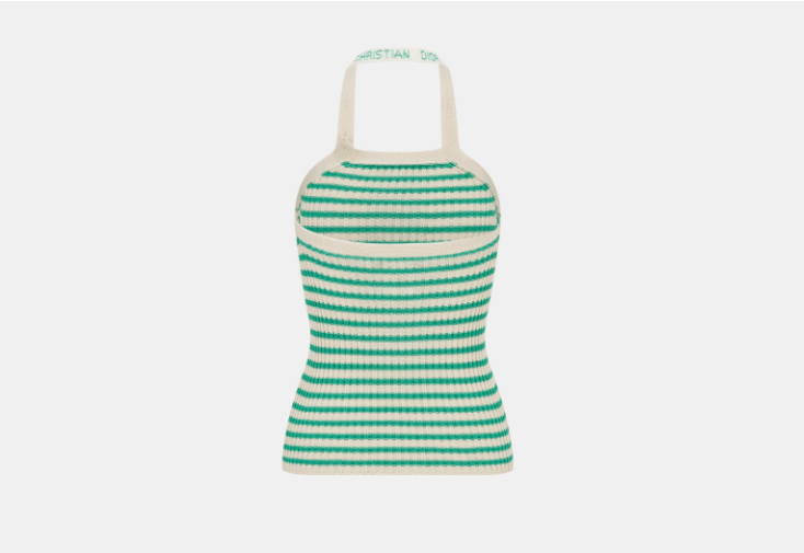 Dior o1w1db10925 444T13 Backless Tank Top in White/Aquamarina Size L / US 10 / IT 46 - 2 Thumbnail