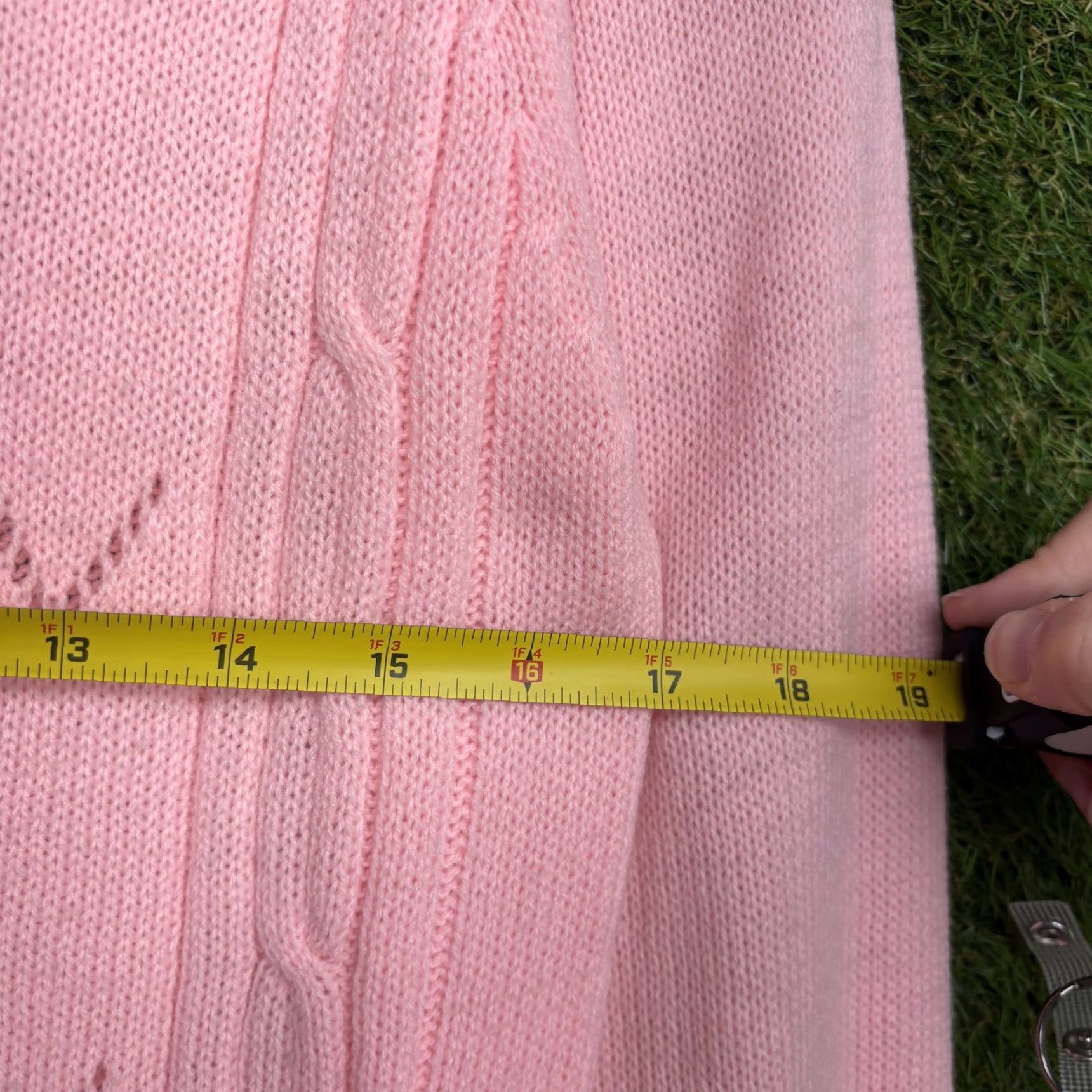 Vintage VINTAGE Miss K Pink Cable-Knit Cardigan Sweater Womens Small 80s Geometric Retro Size S / US 4 / IT 40 - 3 Thumbnail