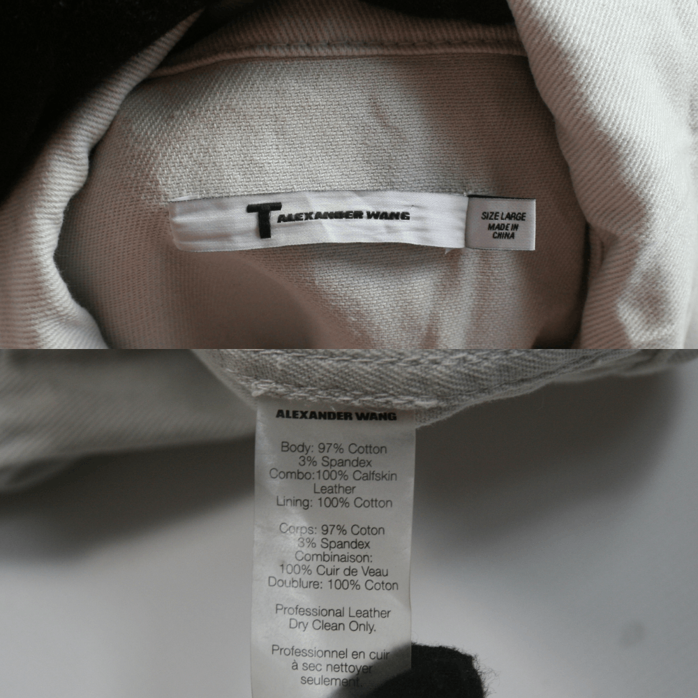 Alexander Wang Leather Shoulders Denim Jacket Size L / US 10 / IT 46 - 16 Thumbnail
