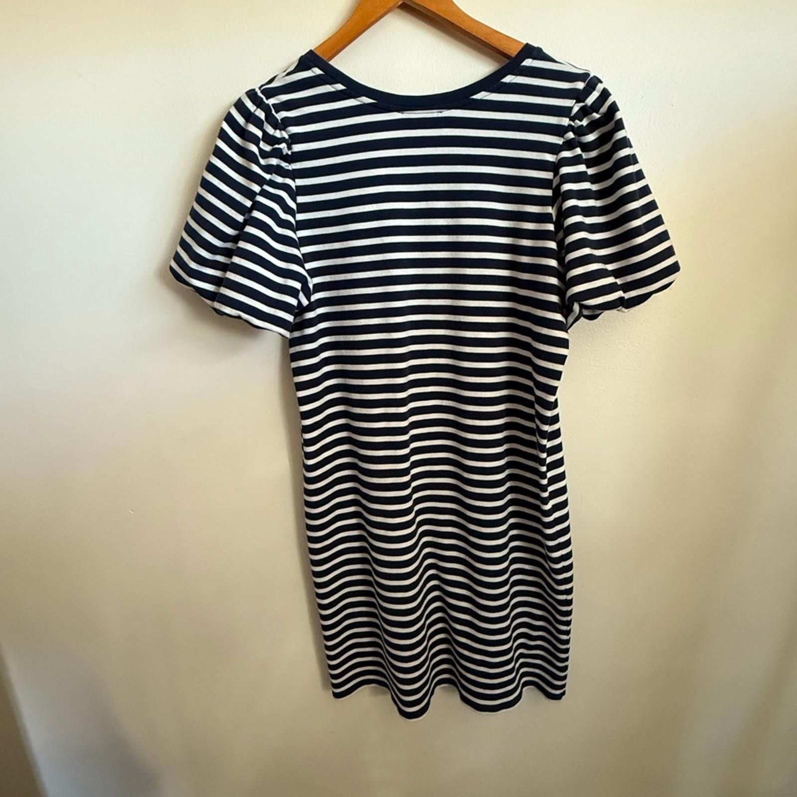 Other Rachel Parcell Stripe Bubble Sleeve Dress Size L Navy White Size L / US 10 / IT 46 - 4 Thumbnail