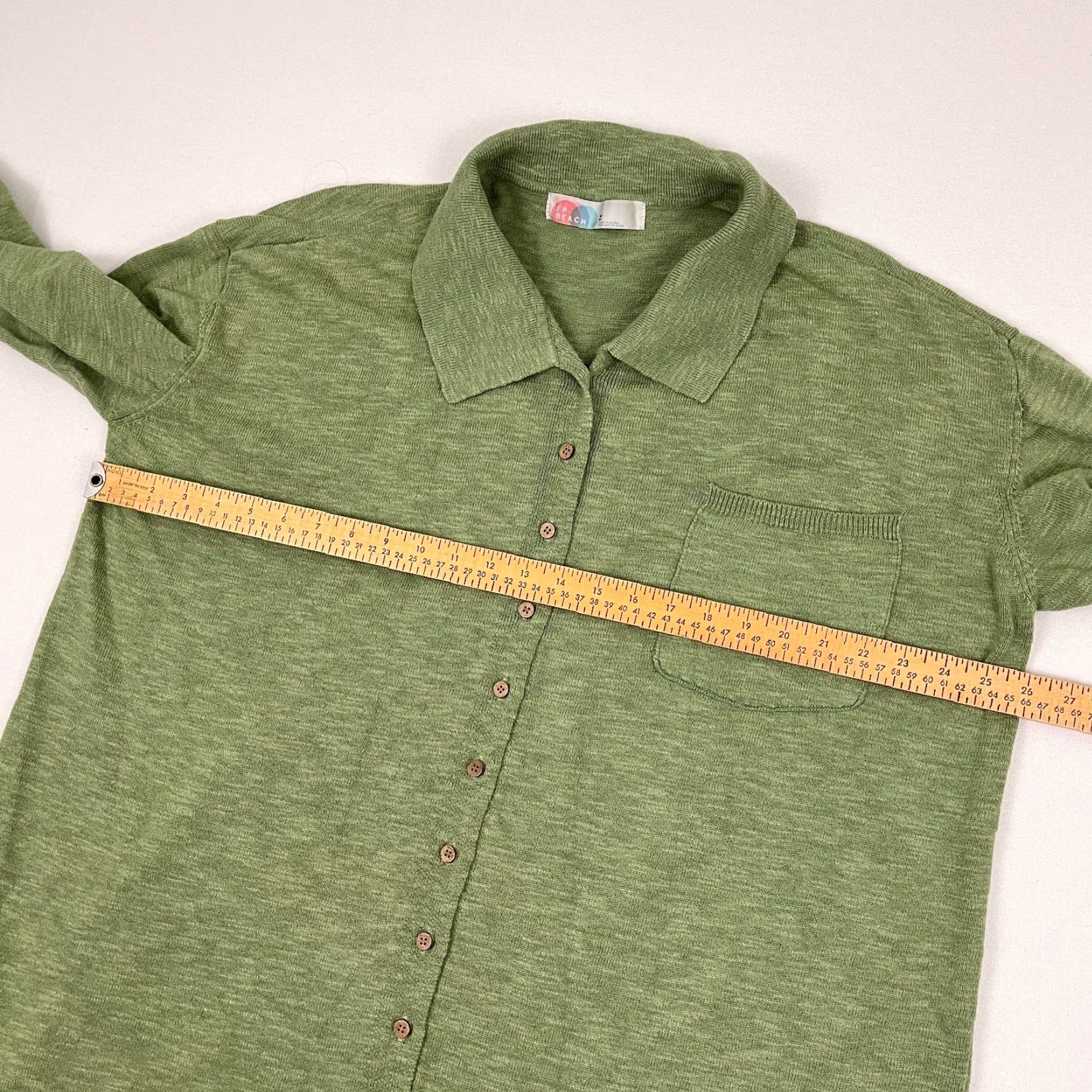 Free People Free People FP Beach Zuma Cardigan Women L Green Cardigan Womens Size L / US 10 / IT 46 - 4 Thumbnail