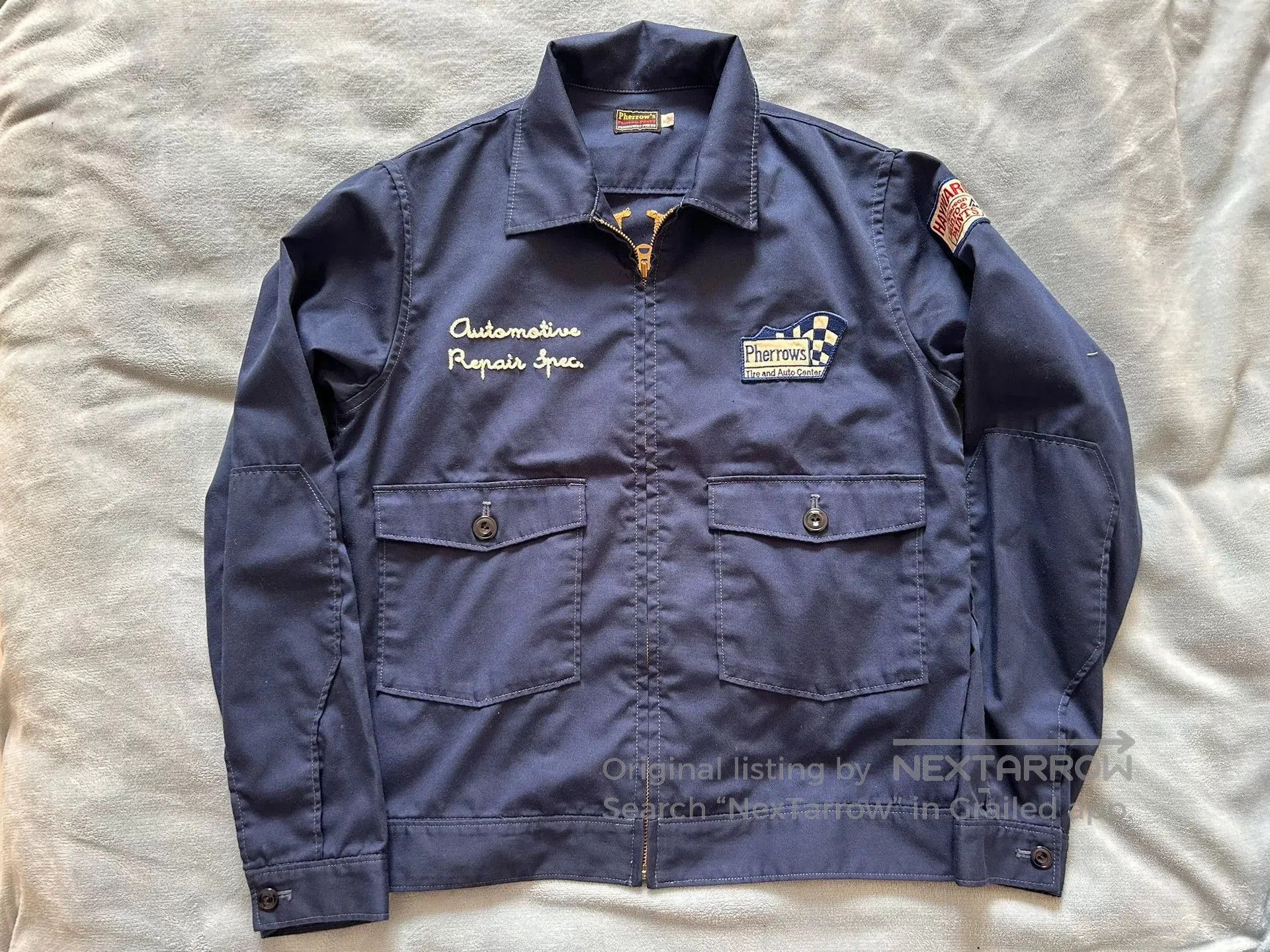 Pherrow's navy blue workwear embroidered jacket. Size US M / EU 48-50 / 2 - 1 Thumbnail
