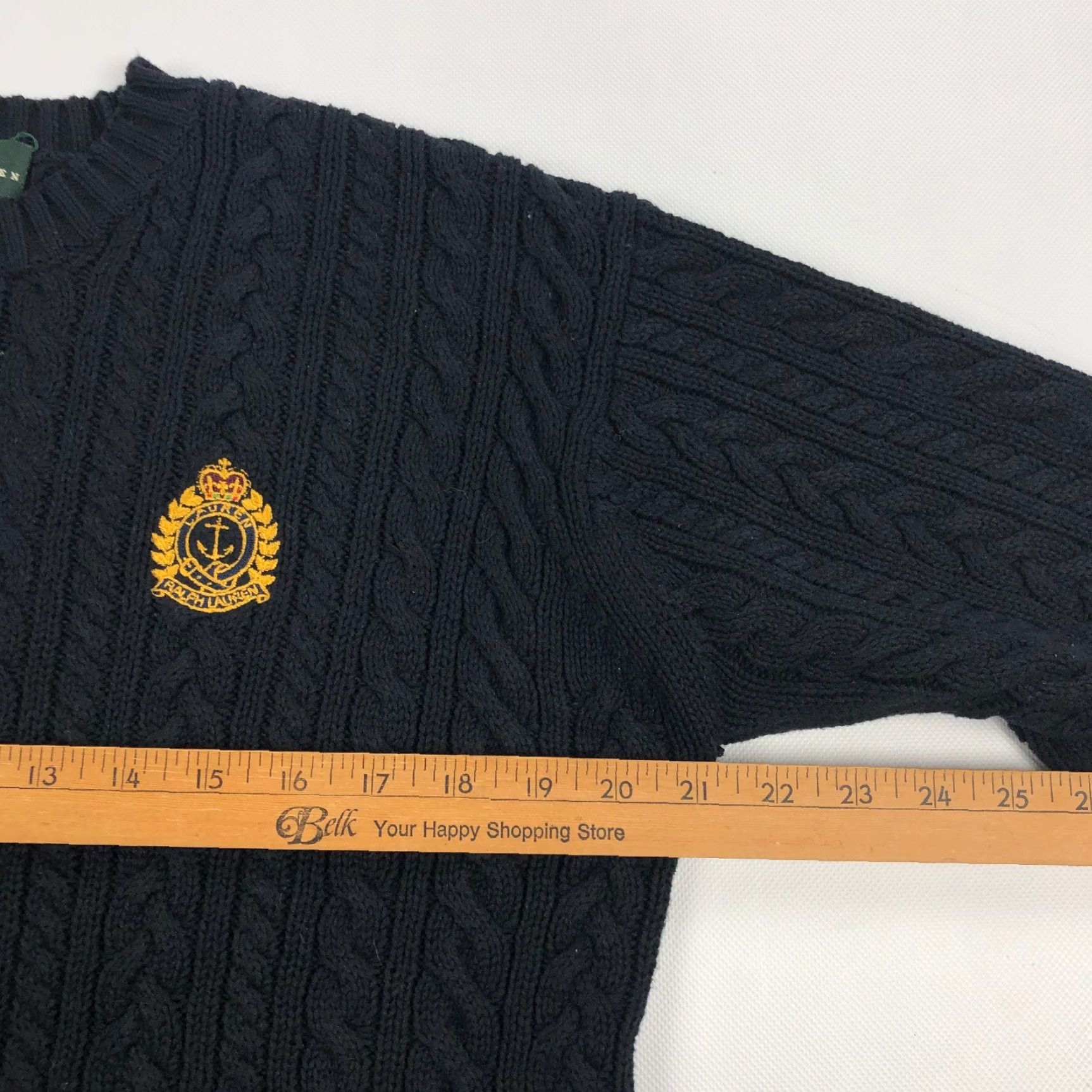 Ralph Lauren VINTAGE Ralph Lauren Sweater Womens Medium Petite Cable Knit Crest Preppy Size M / US 6-8 / IT 42-44 - 6 Thumbnail