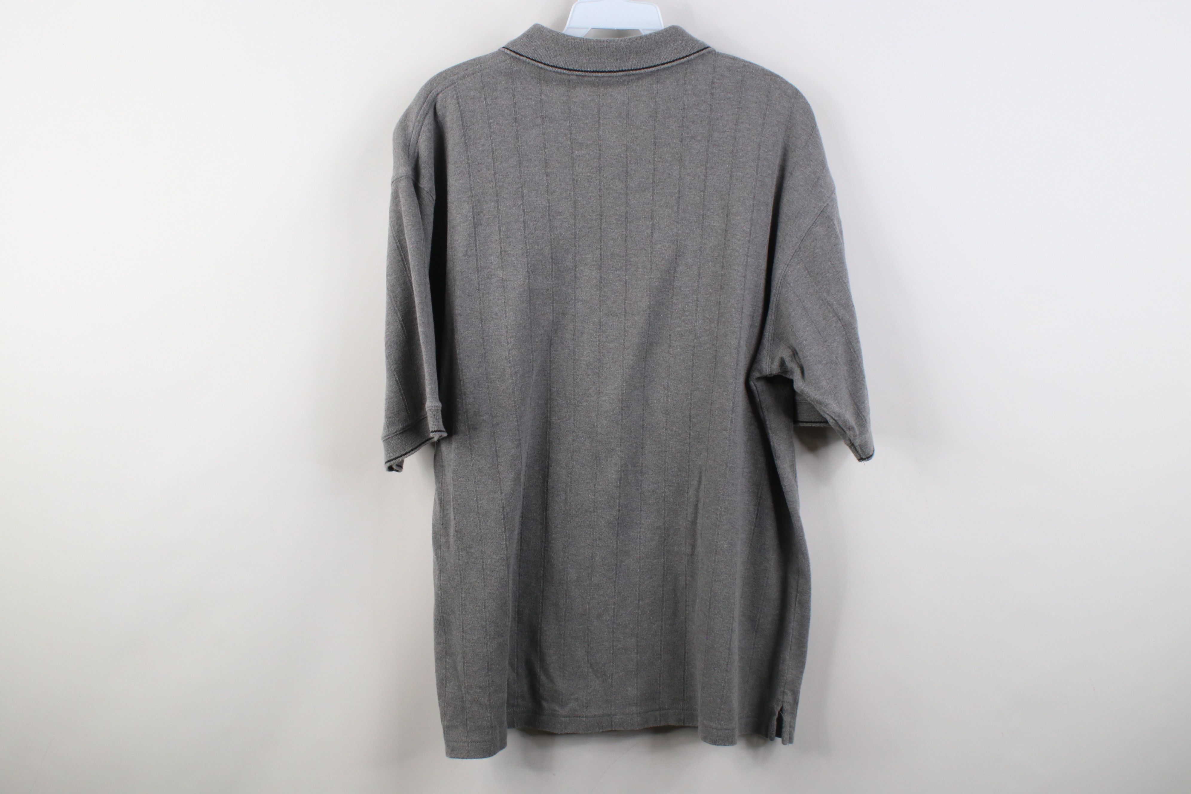 Vintage Vintage 90s Streetwear Ribbed Knit Golf Polo Shirt Gray Size US S / EU 44-46 / 1 - 9 Thumbnail