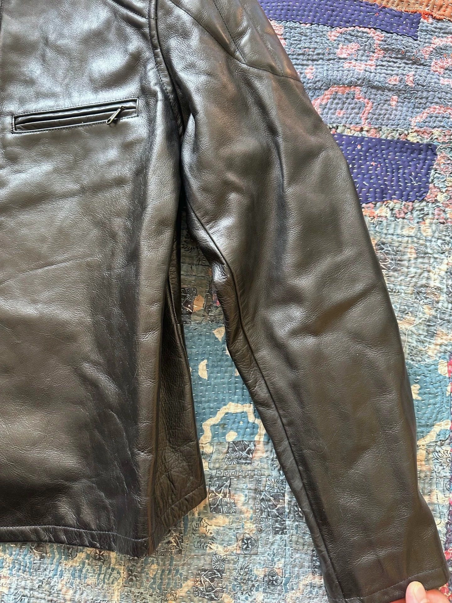RRL Ralph Lauren RRL J100 Black Leather Moto Jacket M Size US M / EU 48-50 / 2 - 5 Thumbnail