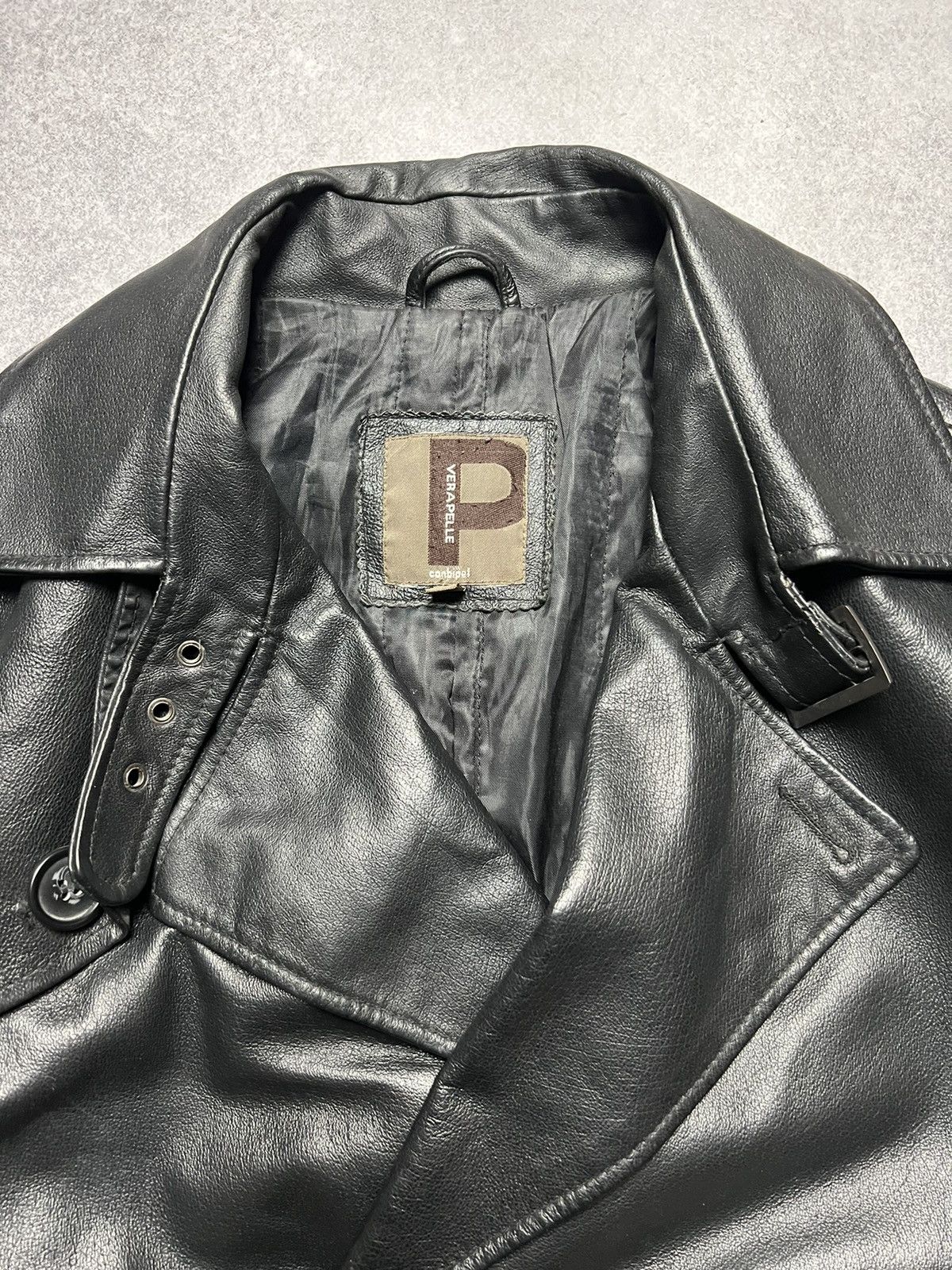 Vera Pelle Vintage Vera Pele Faded Leather Coat Jacket Size US L / EU 52-54 / 3 - 6 Thumbnail