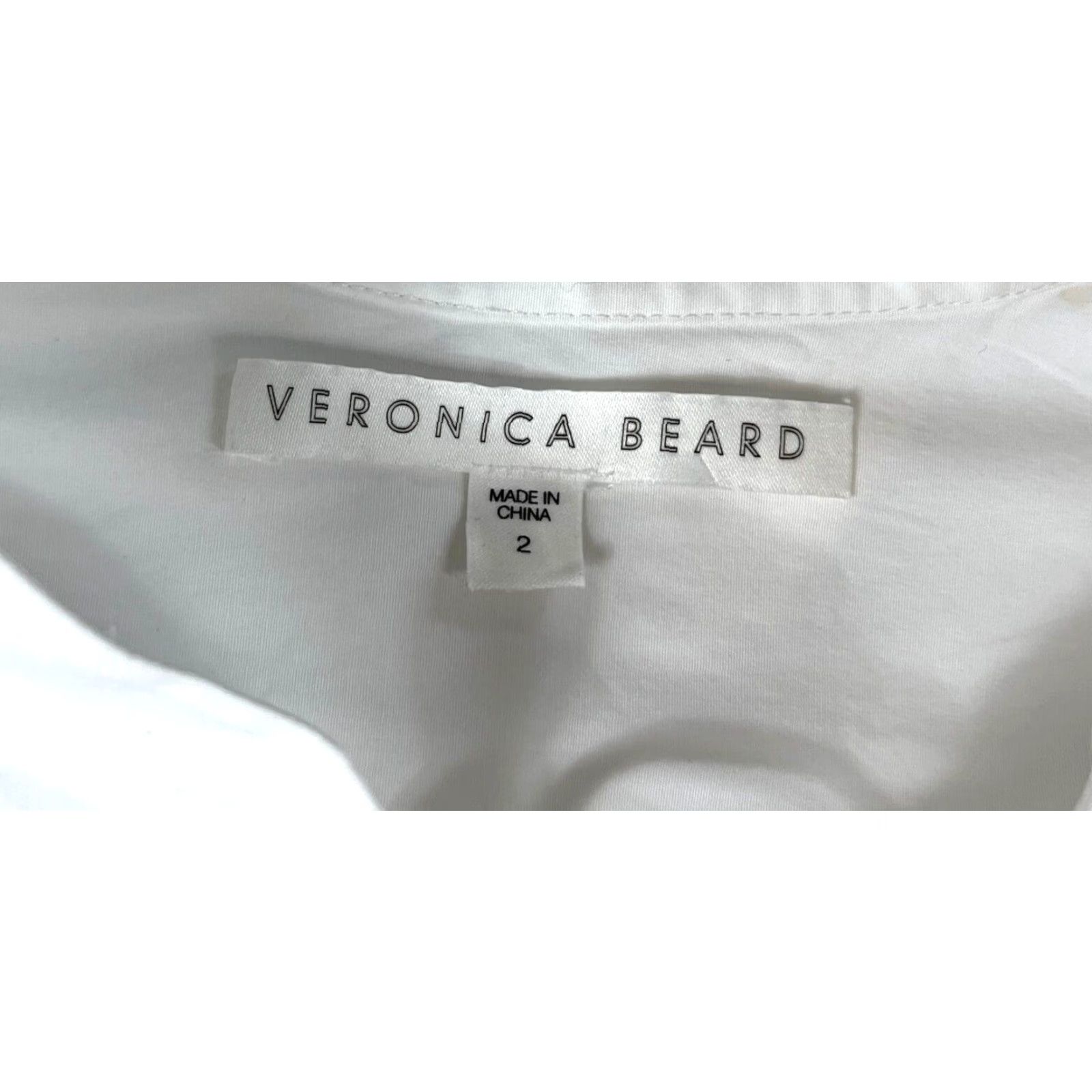 Veronica Beard VERONICA BEARD Blouse Women's Harper Lace Up Top 2 White Cotton Blend 3/4 Sleeve Lace Up Vintage/Pre-owned Womens BREN Size XS / US 0-2 / IT 36-38 - 6 Thumbnail