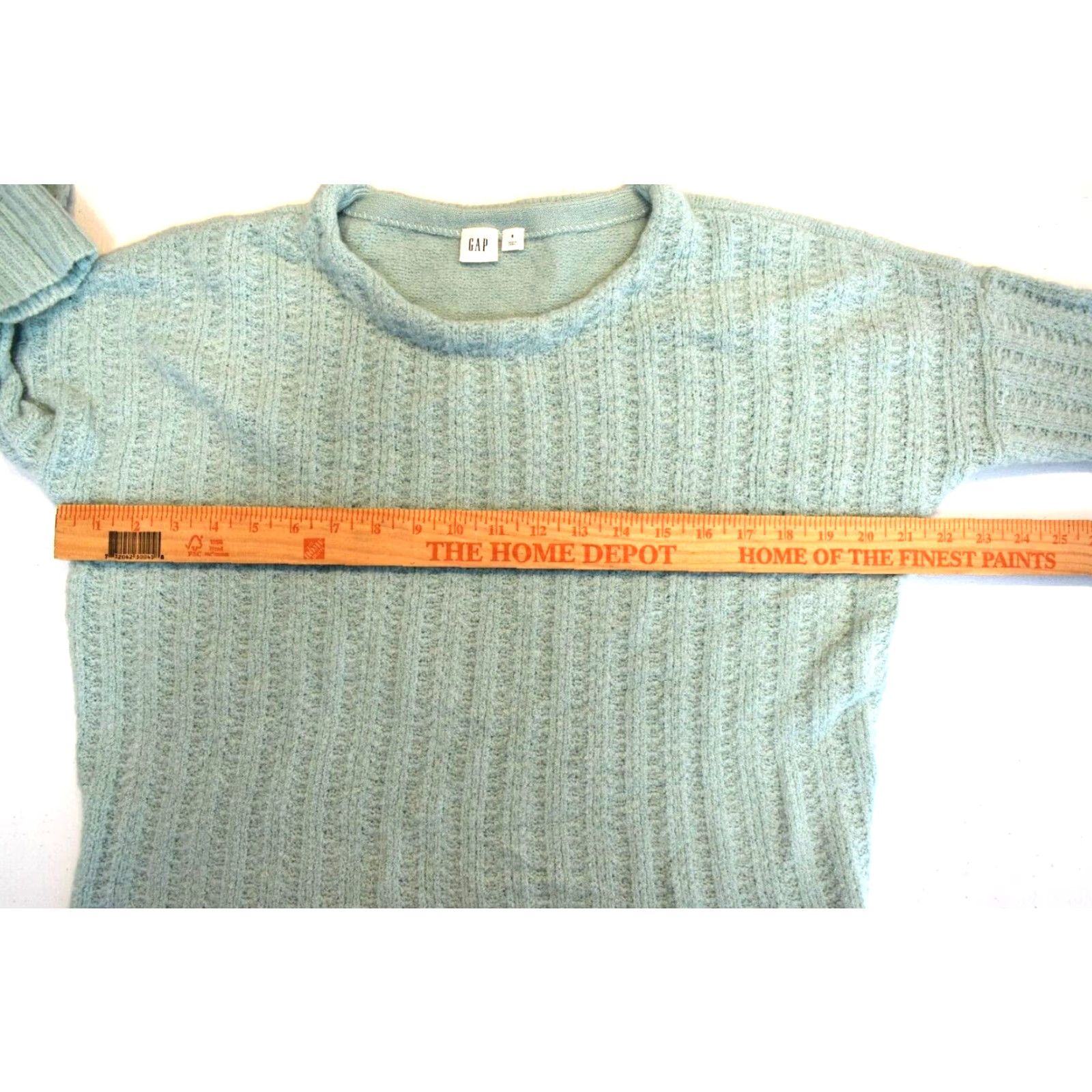 Gap Gap Sweater Womens Small Light Blue Seafoam Green Alpaca Wool Blend Knit Pullover Winter Size S / US 4 / IT 40 - 3 Thumbnail