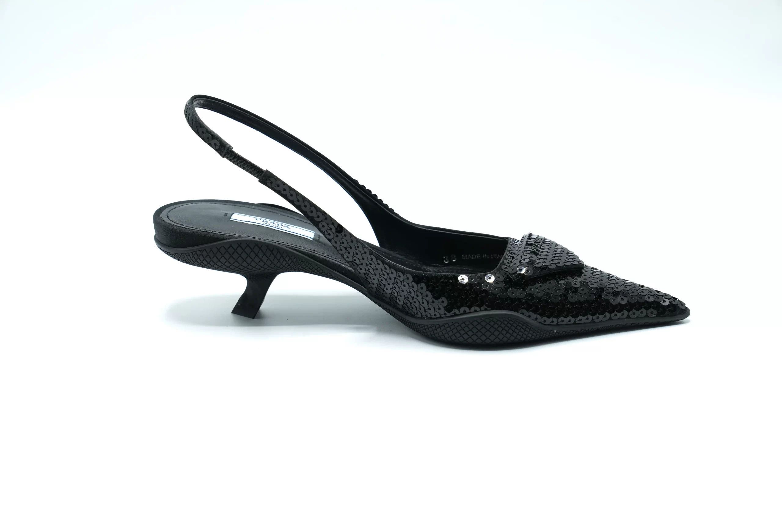 Prada o1w1db11124 High Heel Slingbacks in Black Size US 9 / IT 39 - 1 Thumbnail