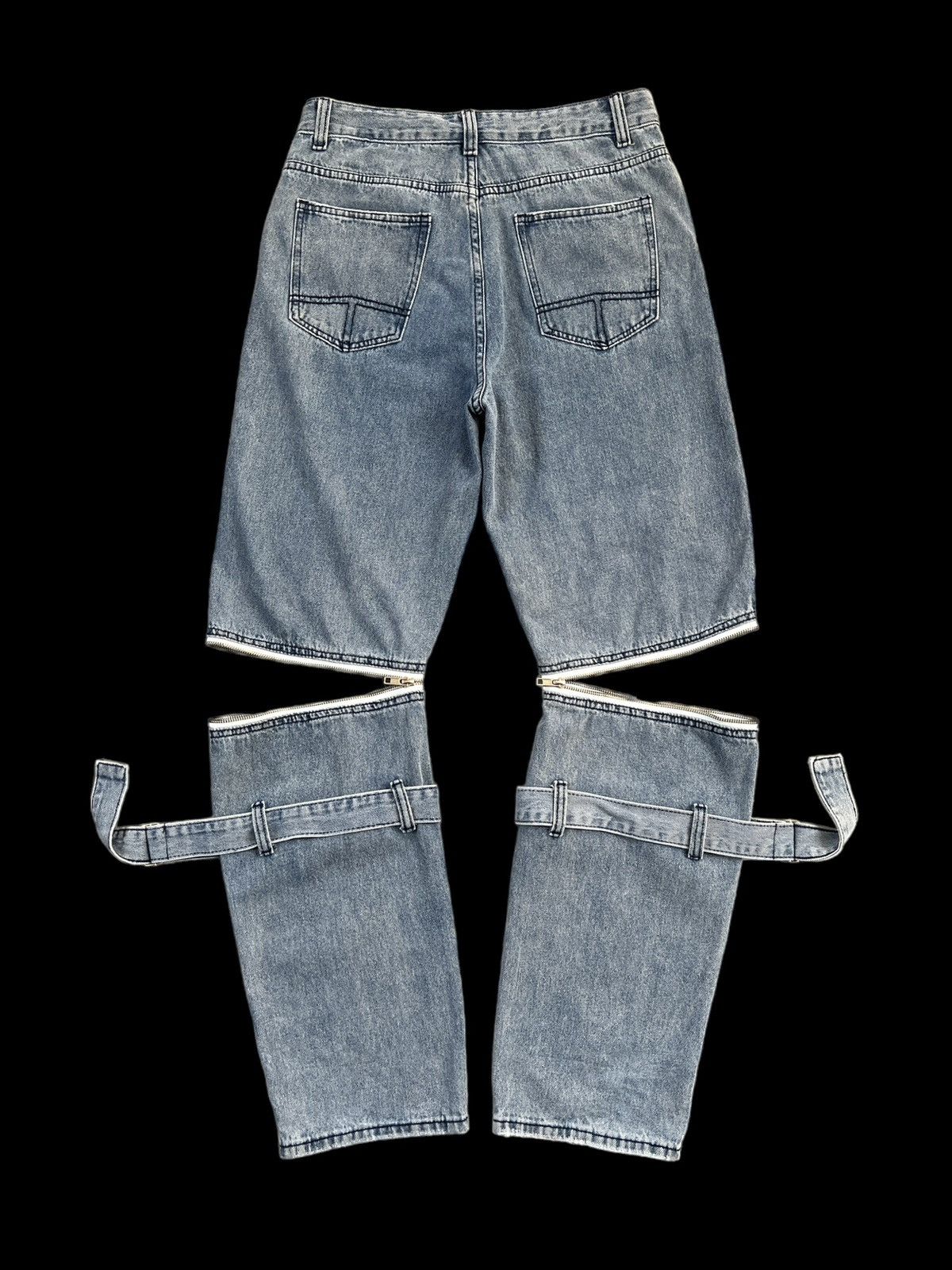 Japanese Brand × Seditionaries Volcan & Aphrodite 🇯🇵 Washed Denim Bondage Pants Size US 30 / EU 46 - 2 Thumbnail