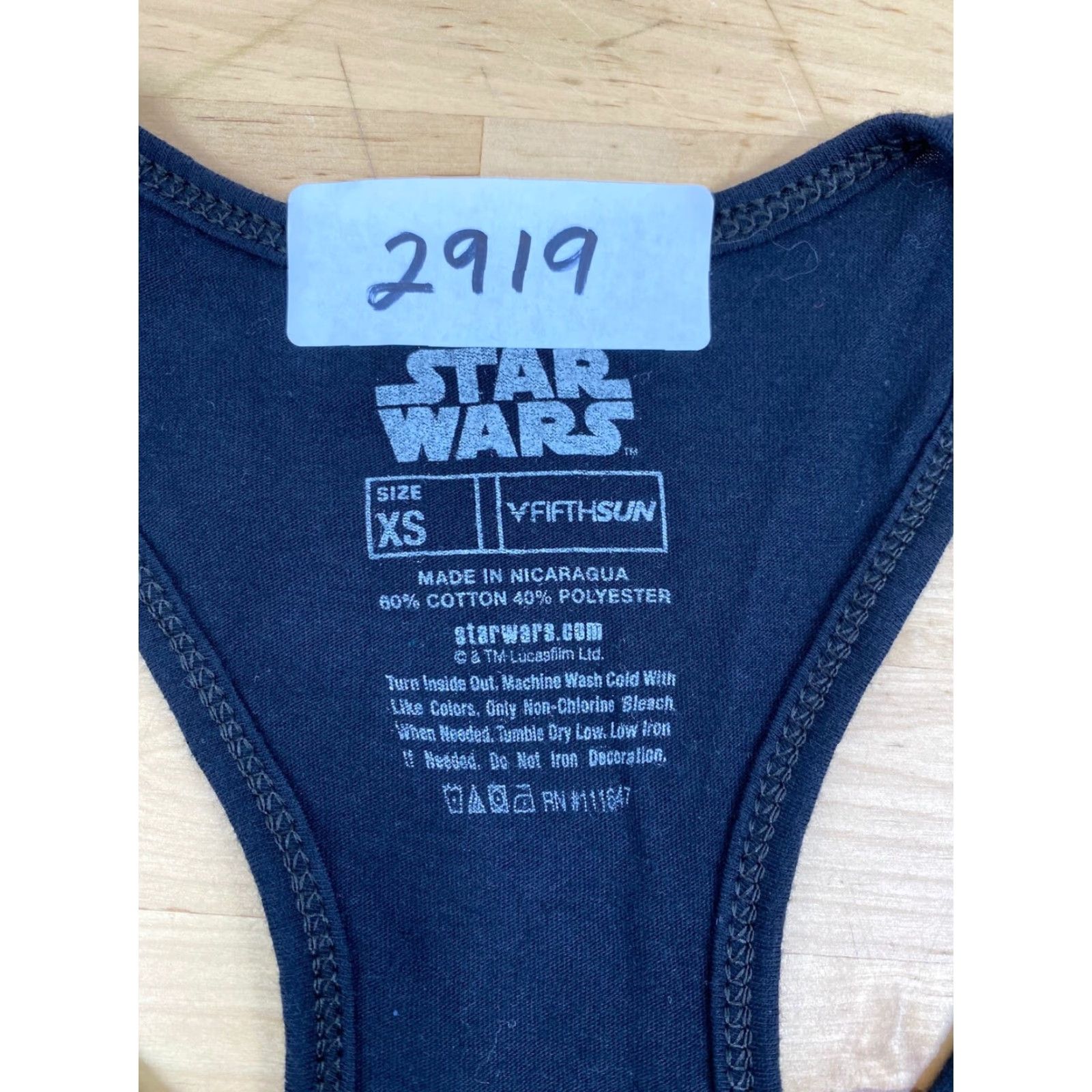 Vintage Fifth Sun Star Wars T-Shirt Sleeveless Tank Top Graphic Print Black XS Unisex Adults Short Sleeve Casual Vintage: No Size XL / US 12-14 / IT 48-50 - 3 Thumbnail