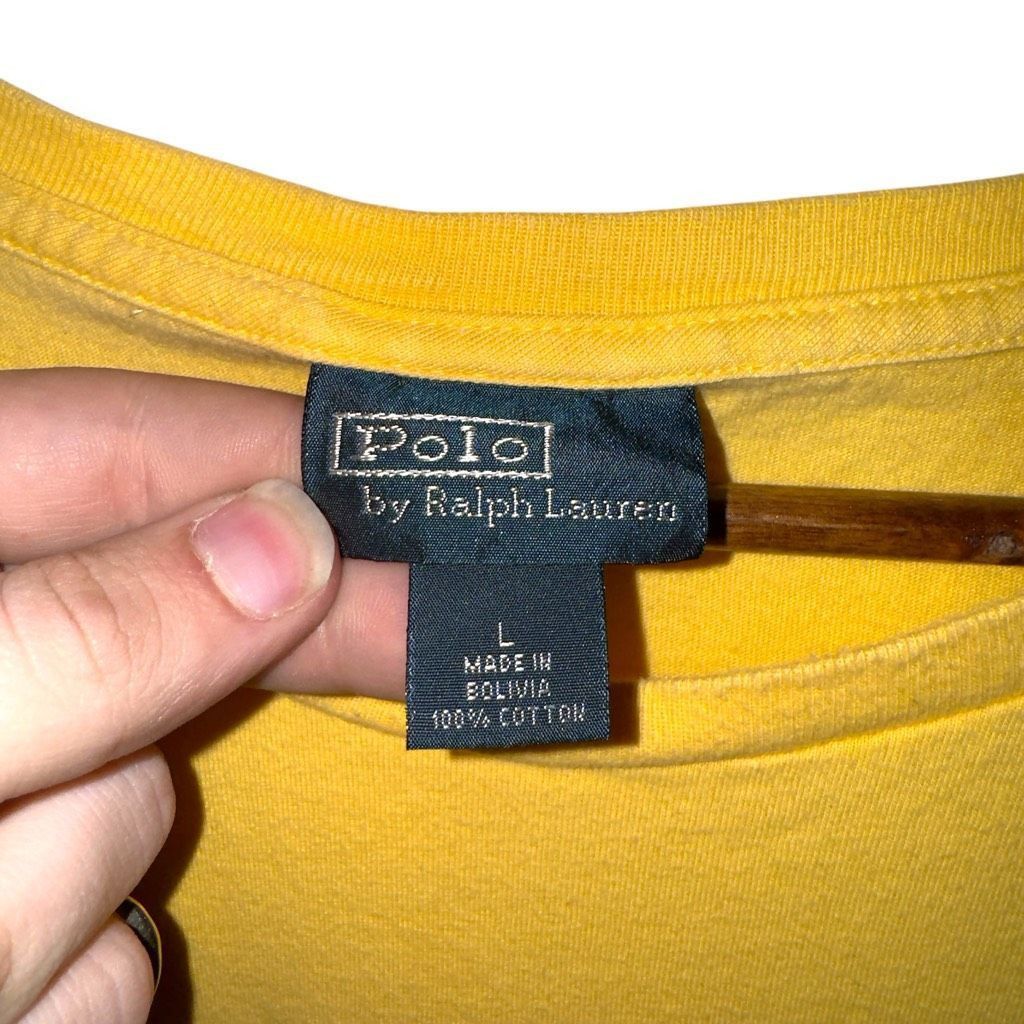 Polo Ralph Lauren 90s Polo Ralph Lauren Spring Yellow Cotton S/S T-Shirt Sz L Size US L / EU 52-54 / 3 - 2 Thumbnail