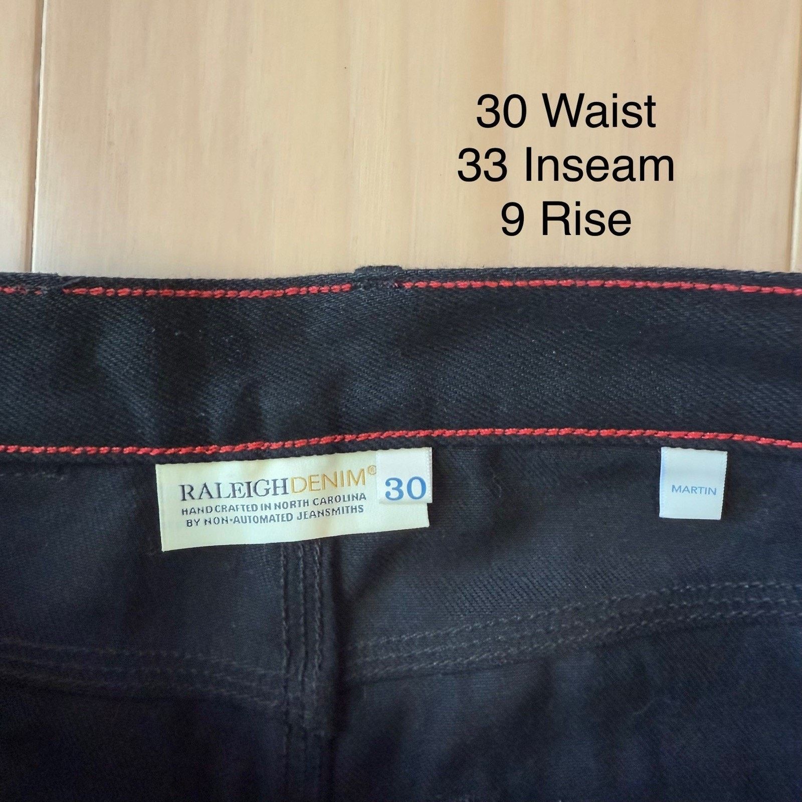Raleigh Denim Raleigh Denim Martin Selvedge Jeans 30 Black Dark Wash Size US 30 / EU 46 - 5 Thumbnail
