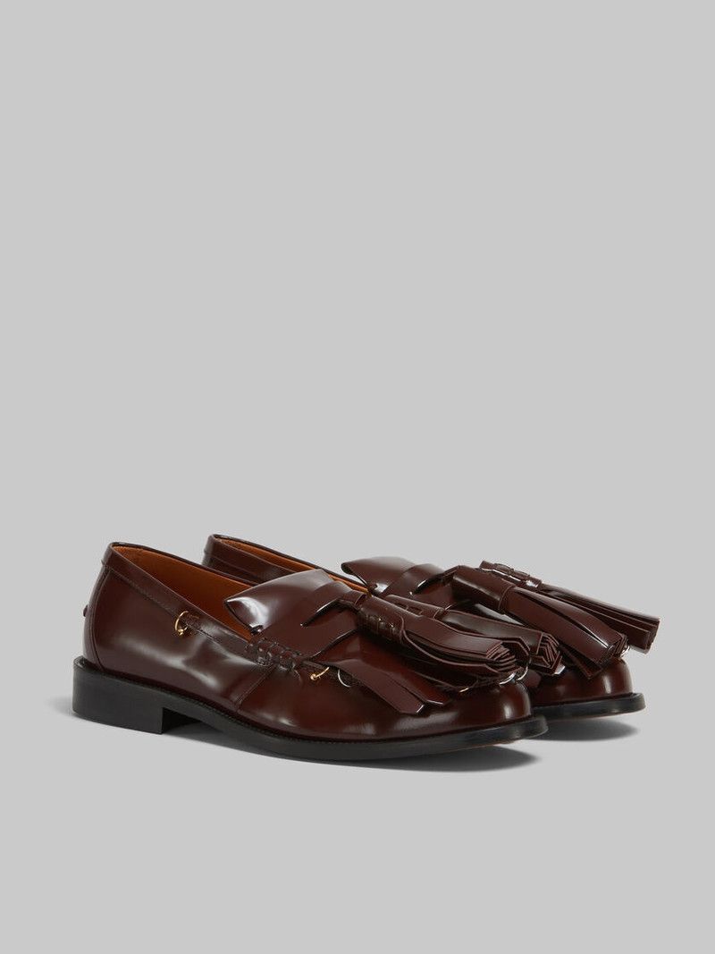 Marni o1w1db11225 Tassel-Detail Leather Loafers in Brown Size US 5 / IT 35 - 2 Thumbnail