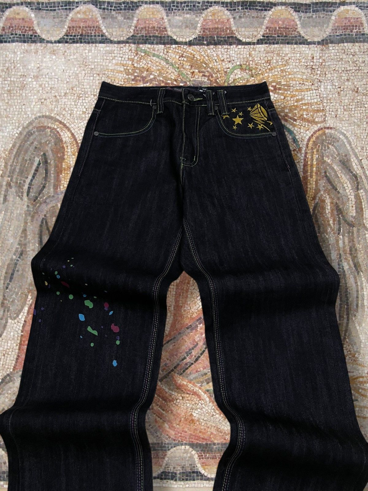 Beauty Beast Vintage Og Japan Designer Streetweae Double D Splash Denim Size US 28 / EU 44 - 4 Thumbnail
