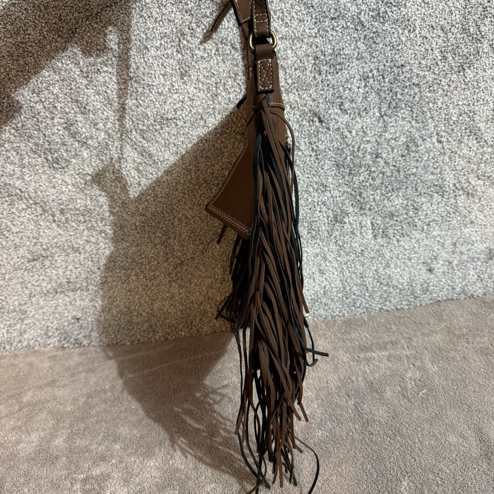Other Fringe Crossbody Bag Boho Western Faux Suede Hippie Festival Size ONE SIZE - 6 Thumbnail