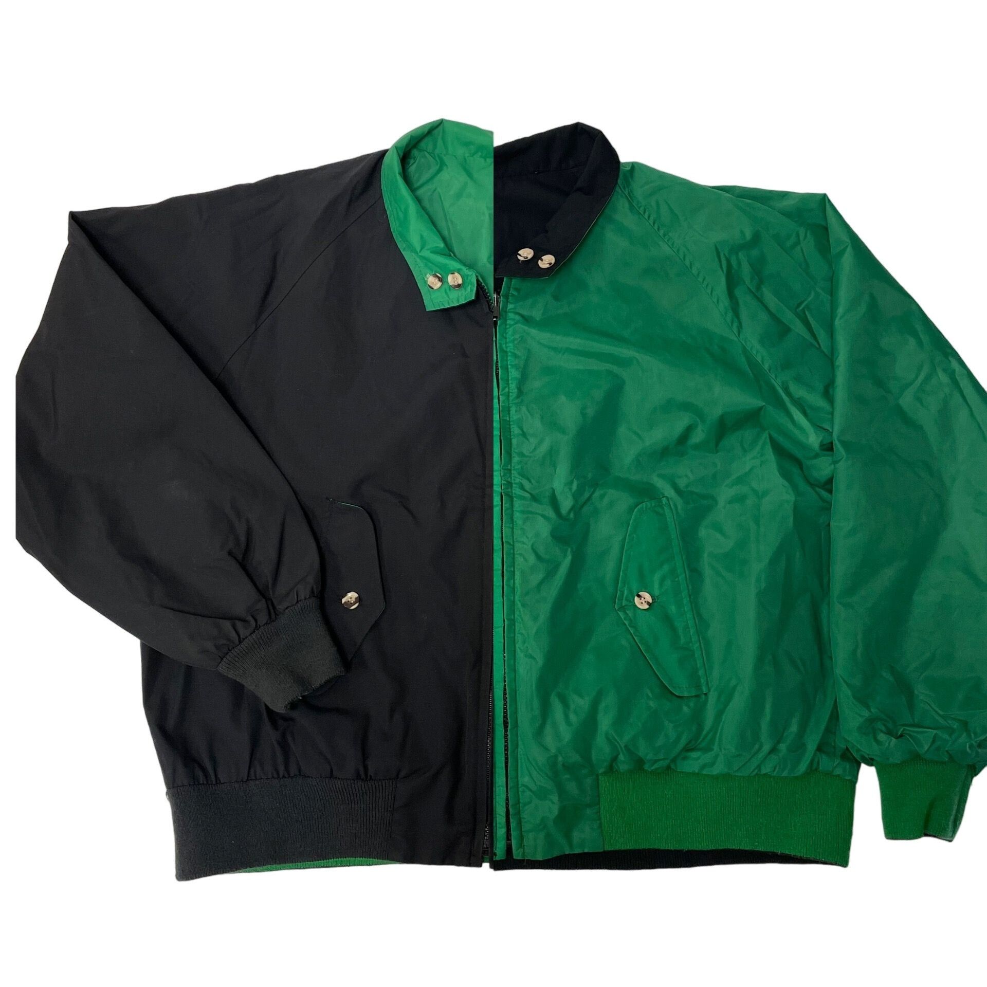 Lands' End Vtg Lands End Navy Cotton REVERSIBLE Green Nylon Jacket Size US XL / EU 56 / 4 - 1 Thumbnail