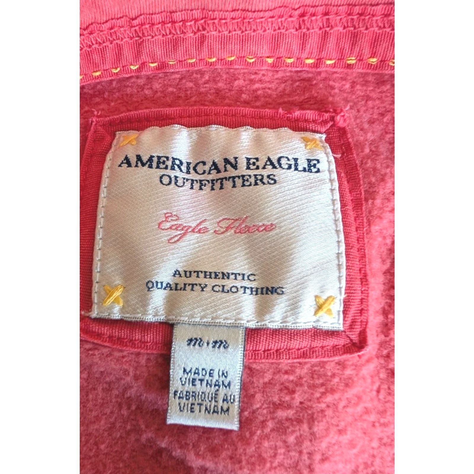 American Eagle Outfitters American Eagle Outfitters Fleece Hoodie Jacket M Pink Zipup Pockets Logo Embroidered Full Zip Hoodie Womens Size M / US 6-8 / IT 42-44 - 6 Thumbnail
