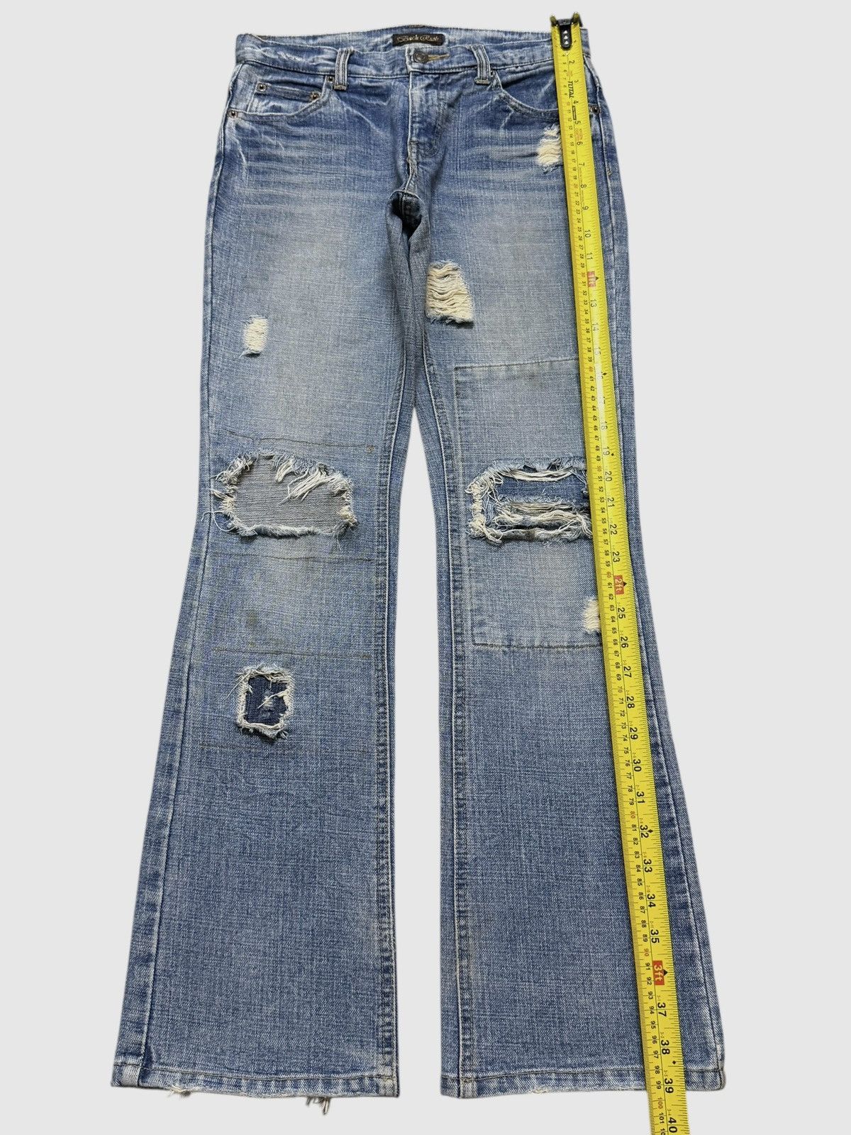 Hysteric Glamour Vintage Y2K Japanese Brand Blue Faded Wash Distressed Flare Size US 28 / EU 44 - 11 Thumbnail