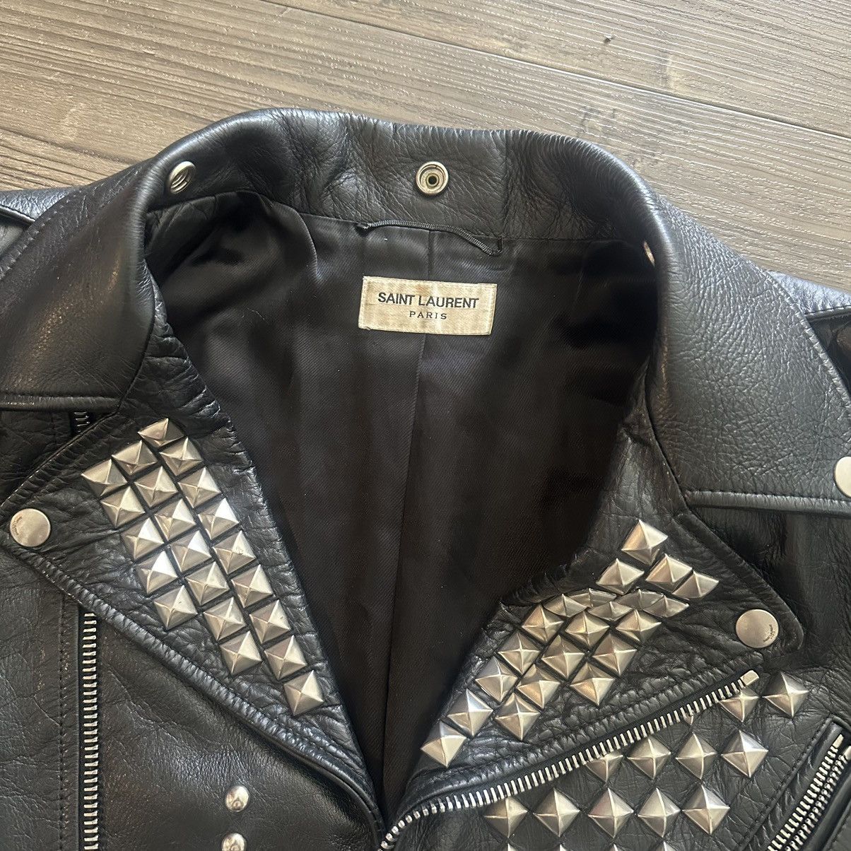 Saint Laurent Paris HEDI SLIMANE SLP STUDDED LEATHER JACKET Size US L / EU 52-54 / 3 - 3 Thumbnail