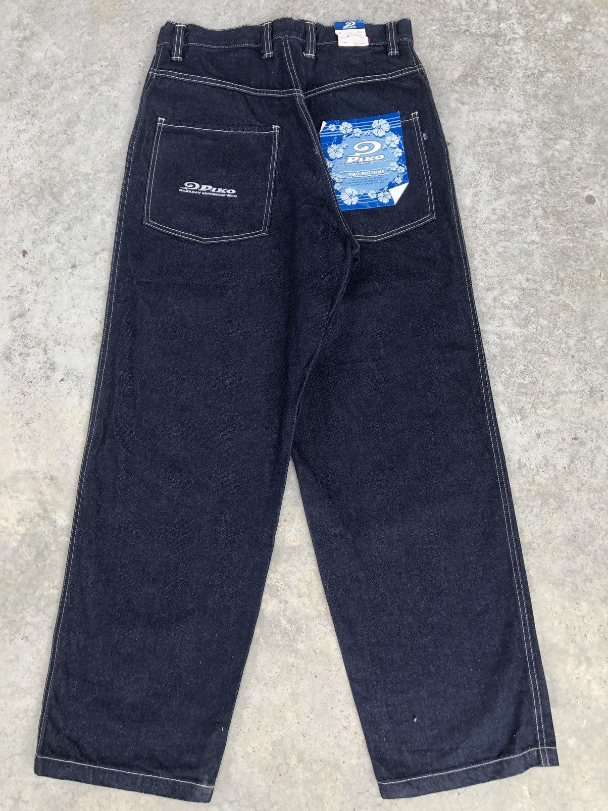Vintage Baggy Jeans Piko Hip Hop Embroidered Logo Size US 31 - 1 Thumbnail