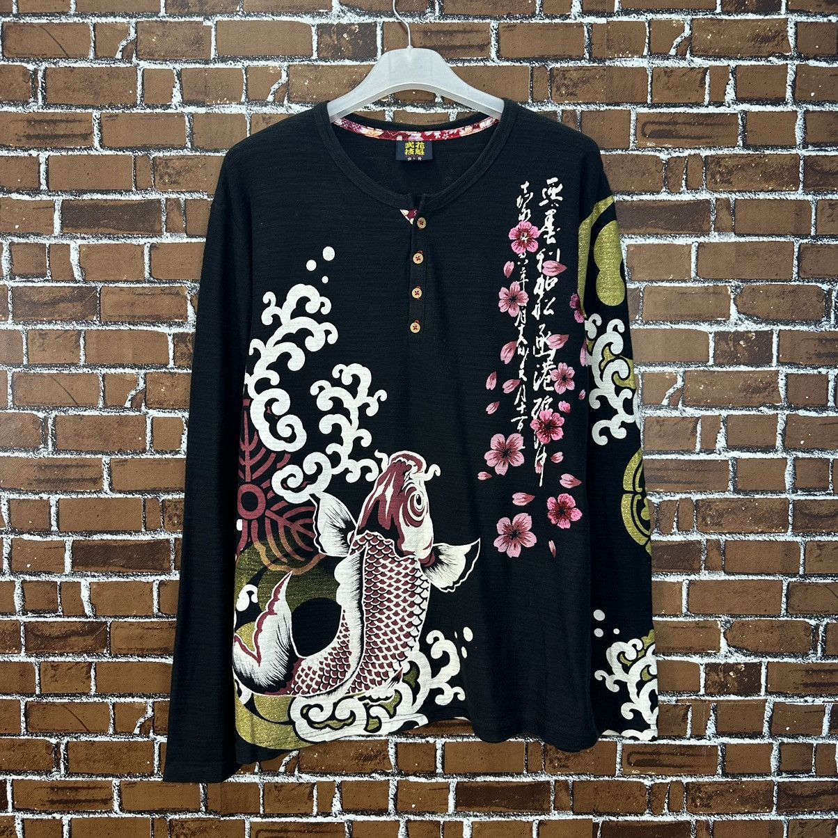 Karakuri Tamashii Vintage Japanese Sukajan Classic Art Koi Fish A844 Size US L / EU 52-54 / 3 - 3 Thumbnail