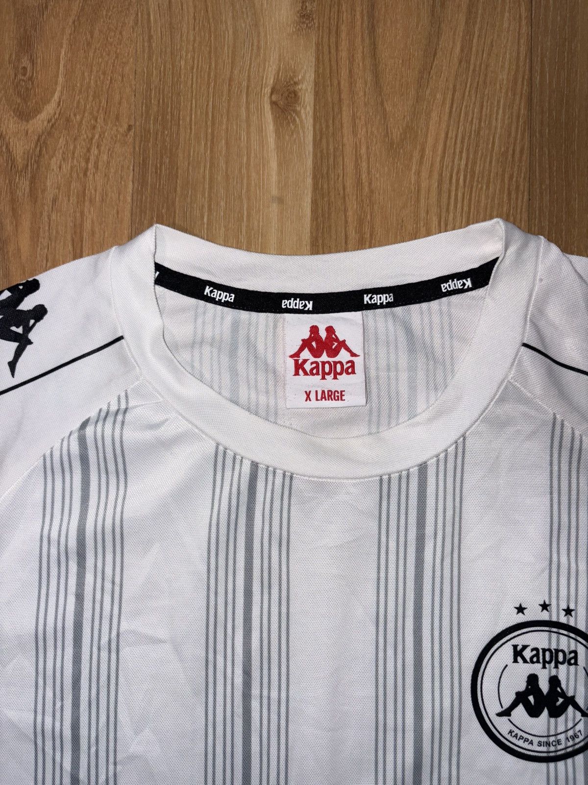 Kappa VTG Style Kappa Banda Pinstripe Jersey XL White/Black/Grey Size US XL / EU 56 / 4 - 6 Thumbnail