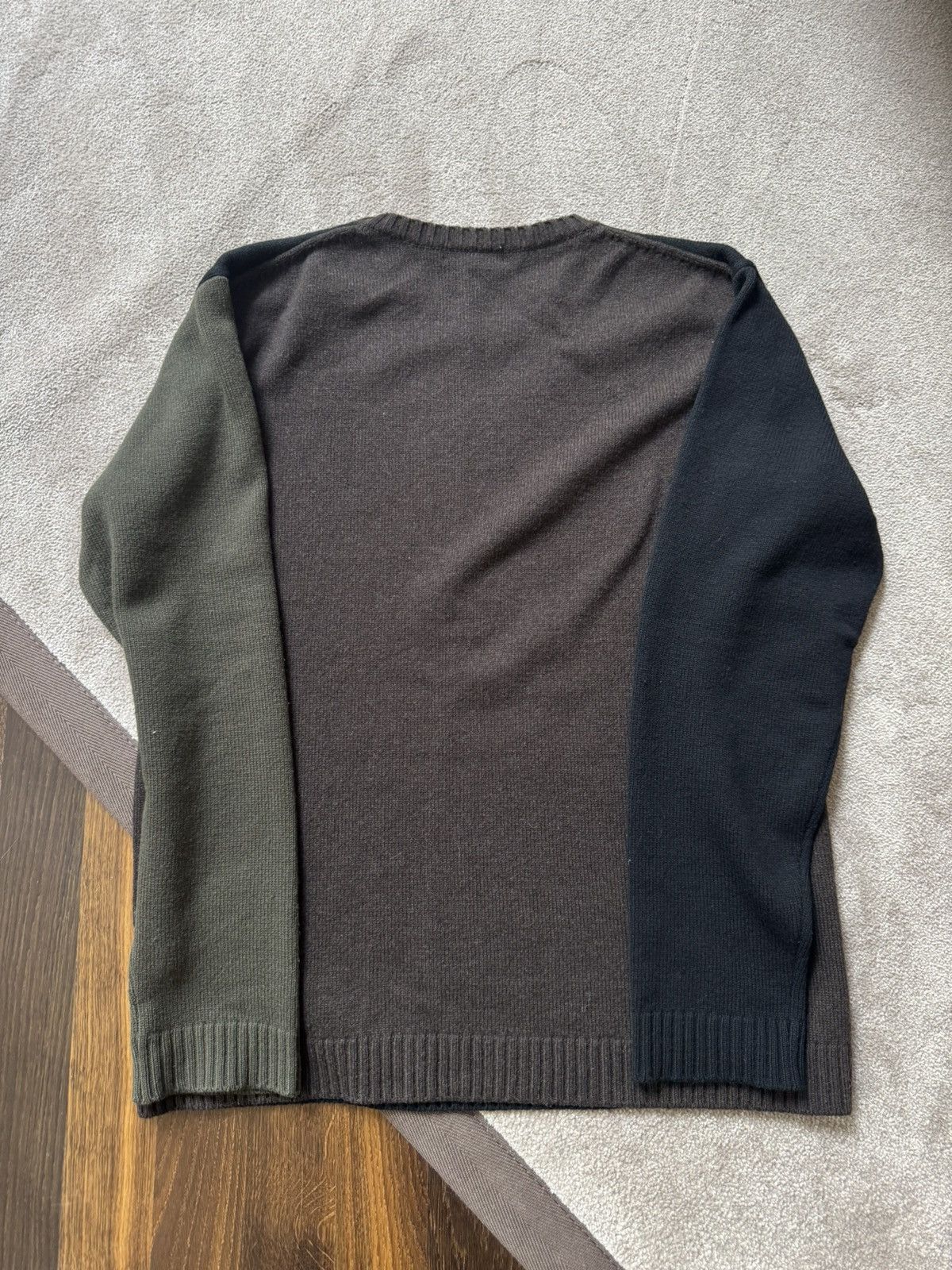 Yohji Yamamoto AW09 Shomben Kozo PENIS Contrast Sleeve Wool Sweater Size US L / EU 52-54 / 3 - 12 Thumbnail