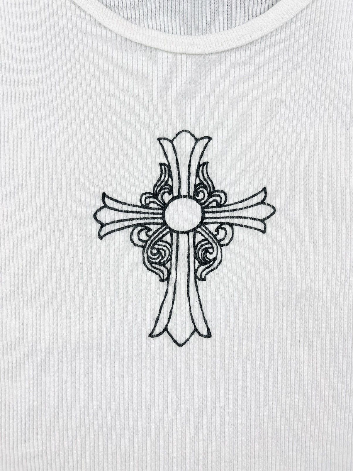 Chrome Hearts Chrome Hearts Vintage Floral Cross Logo Tank Top White Size L / US 10 / IT 46 - 5 Thumbnail