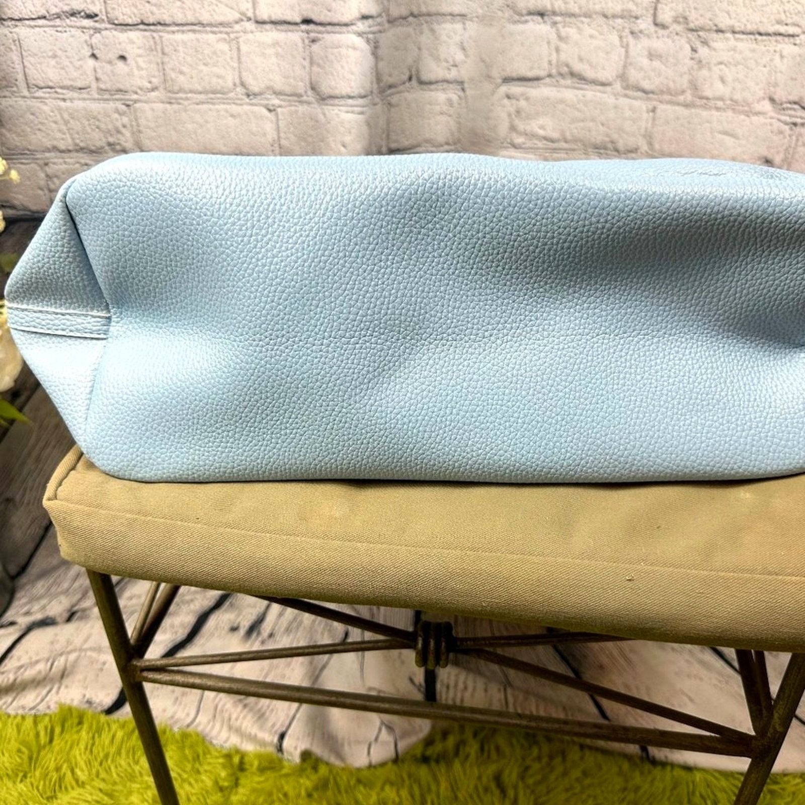 Other Laser Cut Light Blue Faux Pebble Leather Tote Bag with pouch Size ONE SIZE - 9 Thumbnail