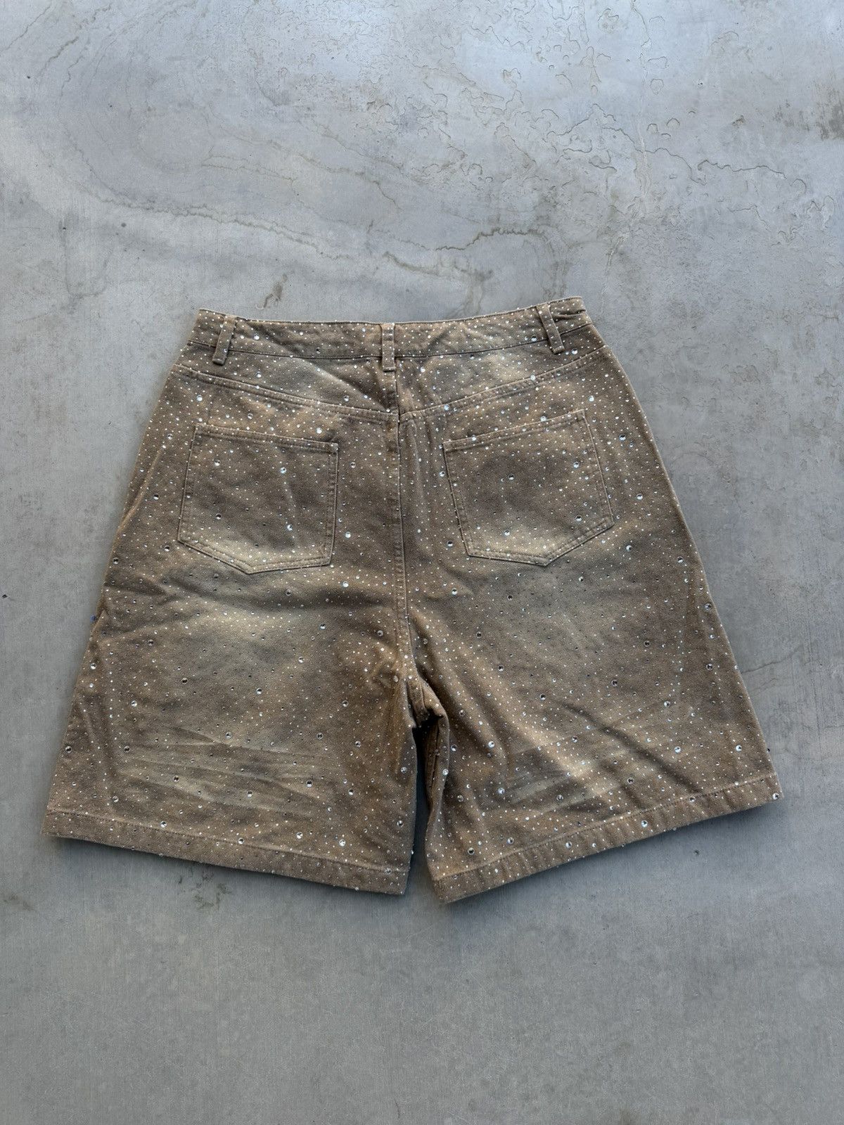Vale Vale Forever Sand Storm Rhinestone Jorts – Tan 32 Size US 32 / EU 48 - 6 Thumbnail