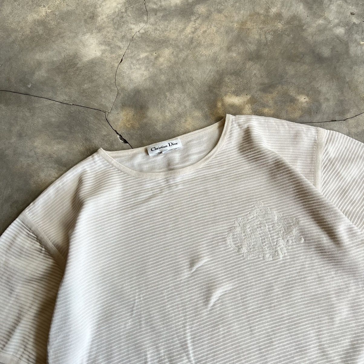 Christian Dior Monsieur Vintage 1990s Christian Dior Ribbed Boxy Shirt Size M / US 6-8 / IT 42-44 - 2 Thumbnail