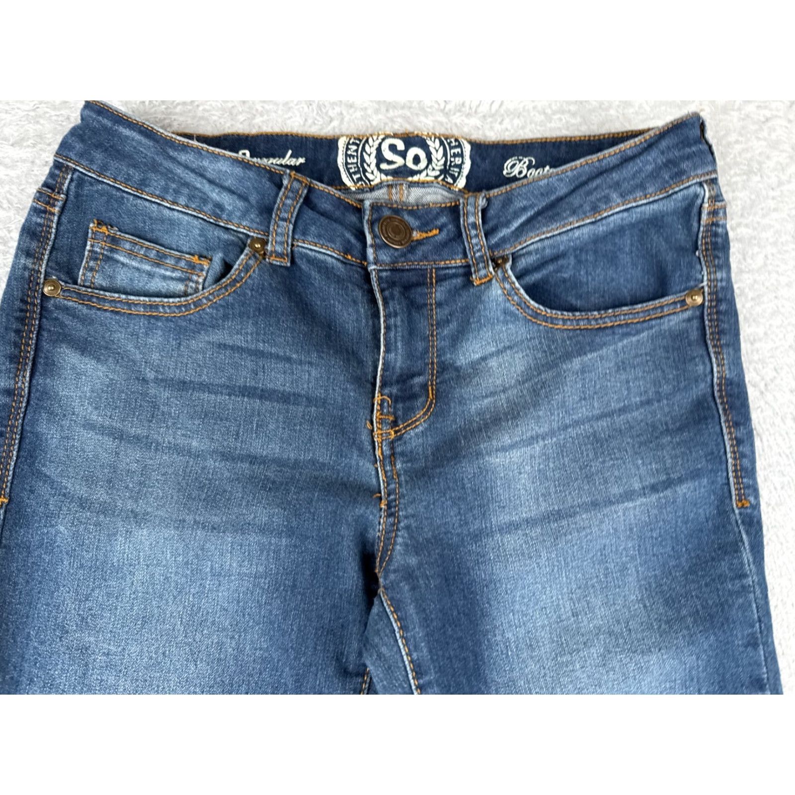 Vintage SO Jeans Juniors 9 Blue Denim Bootcut Low Rise Cotton Blend Medium Wash 28x29 Women Jeans Boots? Size 30" / US 8 / IT 44 - 4 Thumbnail