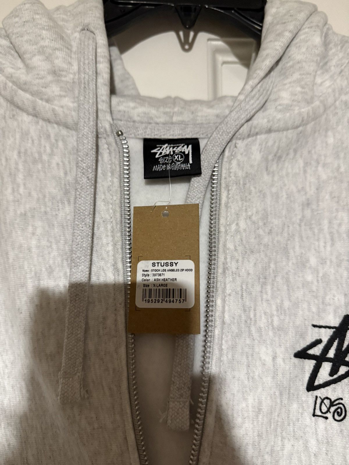 Stussy Stussy Heather Grey Los Angeles Zip-Up Hoodie Size US XL / EU 56 / 4 - 3 Thumbnail