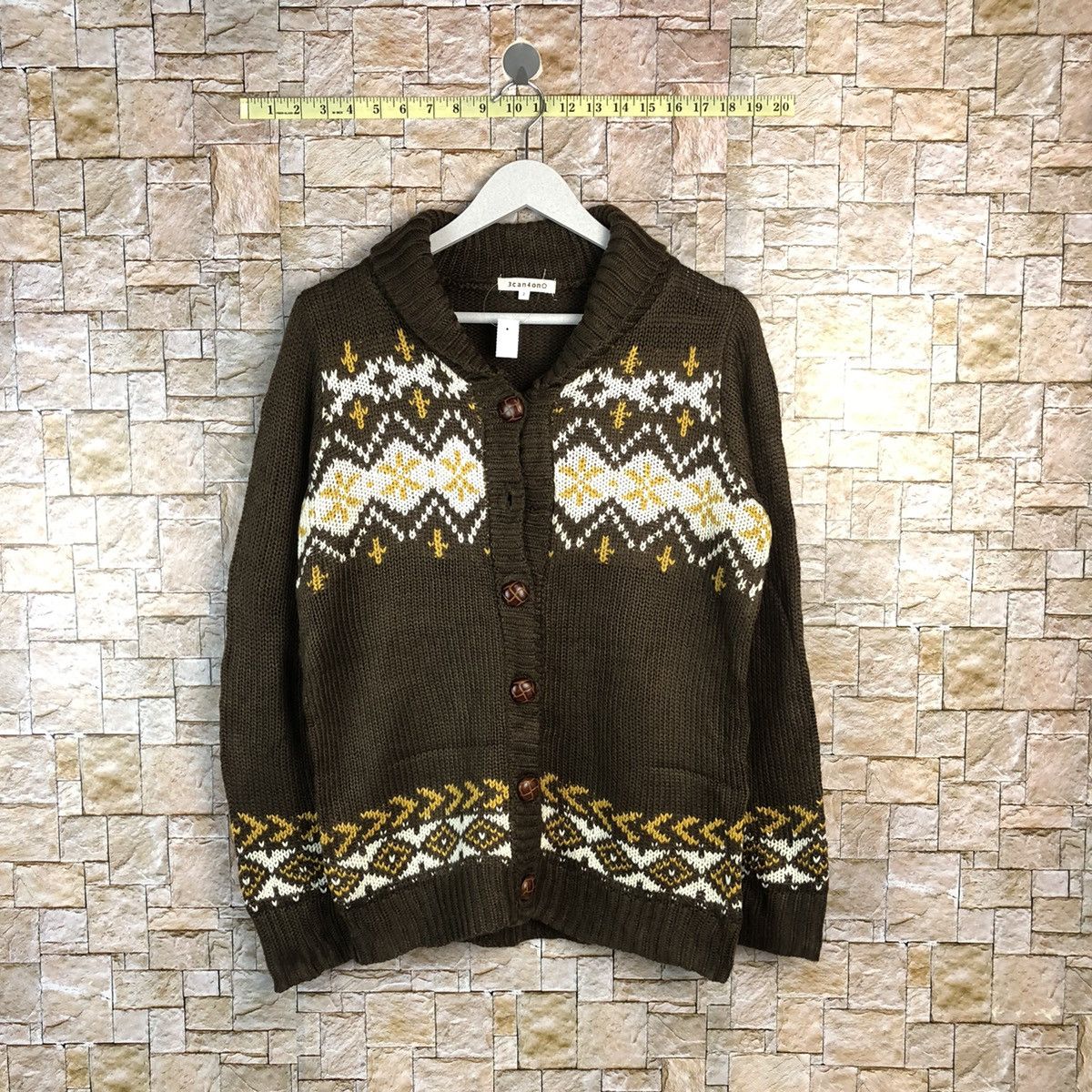 Japanese Brand 3 Can 4 on Brown Cardigan Knitwear #A863 Size US M / EU 48-50 / 2 - 1 Thumbnail