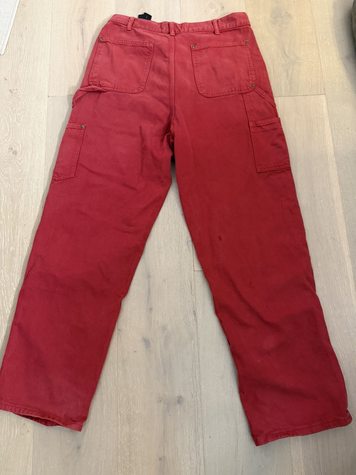Zara Red carpenter denim Size US 31 - 2 Thumbnail