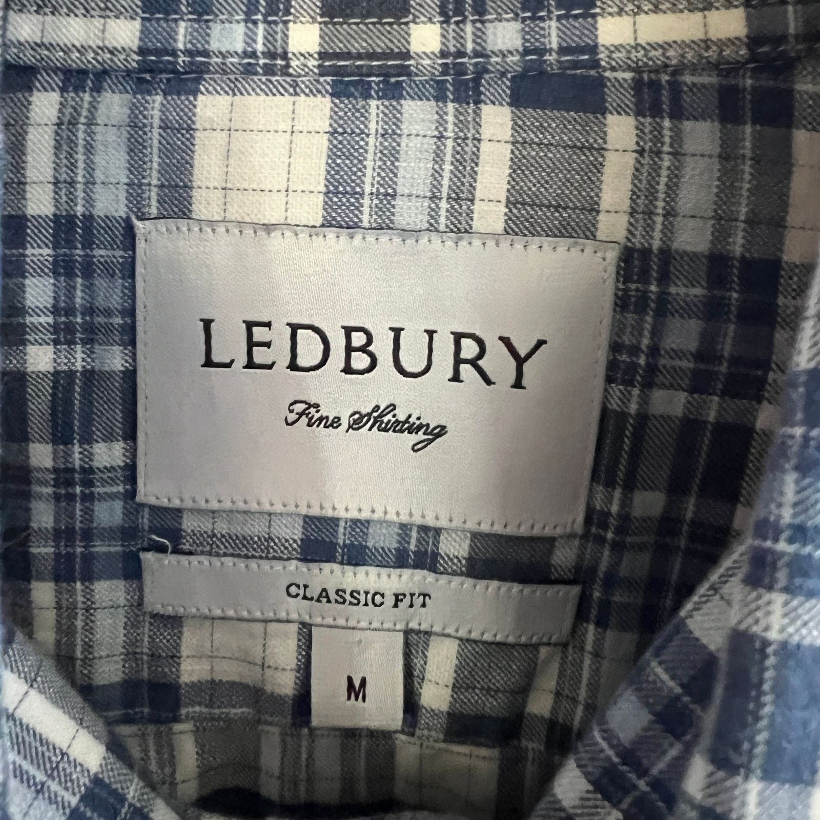 Ledbury Ledbury Men's Blue Plaid LS Shirt M 23x30 Size US M / EU 48-50 / 2 - 3 Thumbnail