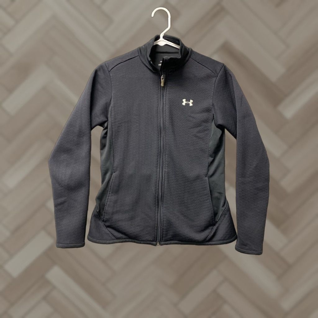 Under Armour Under Armour Jacket Women S Black Fleece Semi Fitted Full Zip Pockets Logo 117-3 Size S / US 4 / IT 40 - 1 Thumbnail