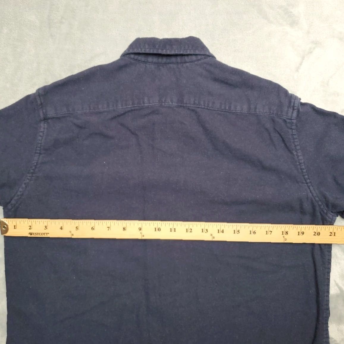 Vintage Tailor Vintage Shirt Mens M Navy Blue Stretch Flannel Long Sleeve Casual Modern Classic Size US M / EU 48-50 / 2 - 5 Thumbnail