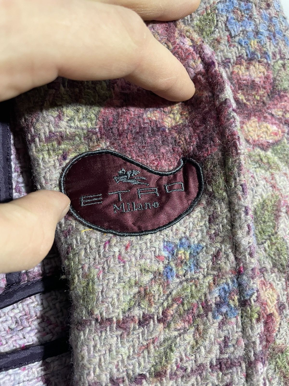 Etro Etro Milano Floral Knit wool blazer Size L / US 10 / IT 46 - 10 Thumbnail