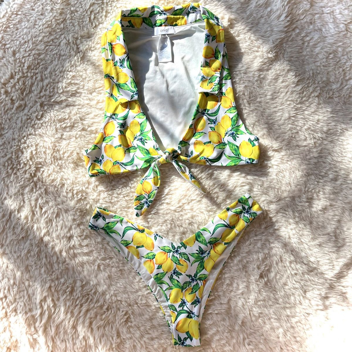 Onia Onia x We Wore What Lemons All Over Salerno Bikini Top Size S / US 4 / IT 40 - 10 Thumbnail