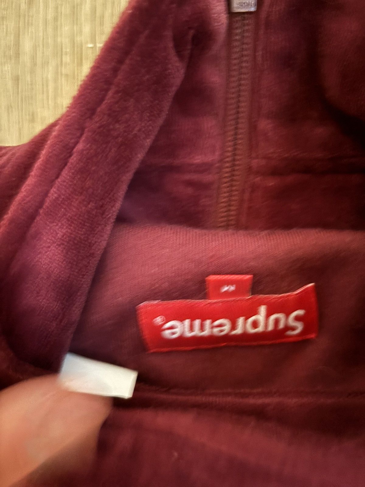 Supreme Supreme Studded Velour Track Jacket 'Burgundy Vintage Size US M / EU 48-50 / 2 - 3 Thumbnail