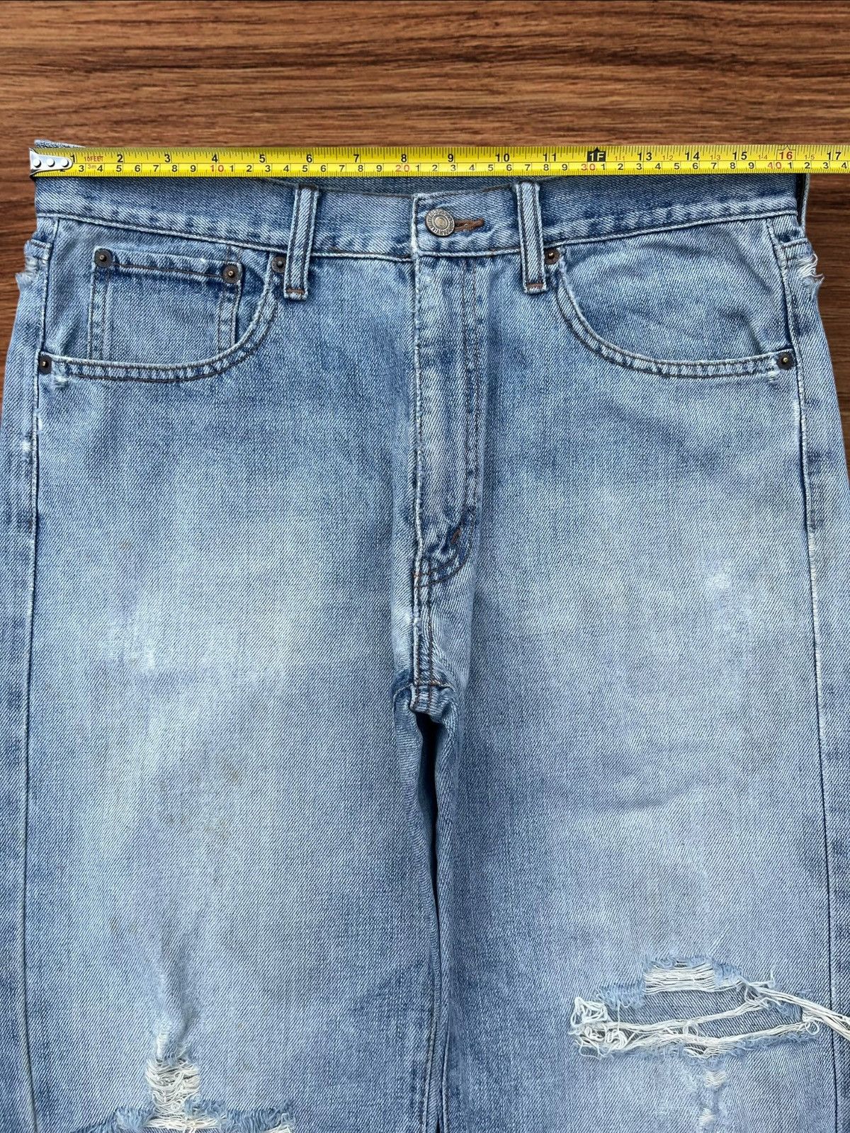 Hysteric Glamour Vintage Japanese Brand Blue Wash Distressed Frayed Leg Jeans Size US 32 / EU 48 - 8 Thumbnail