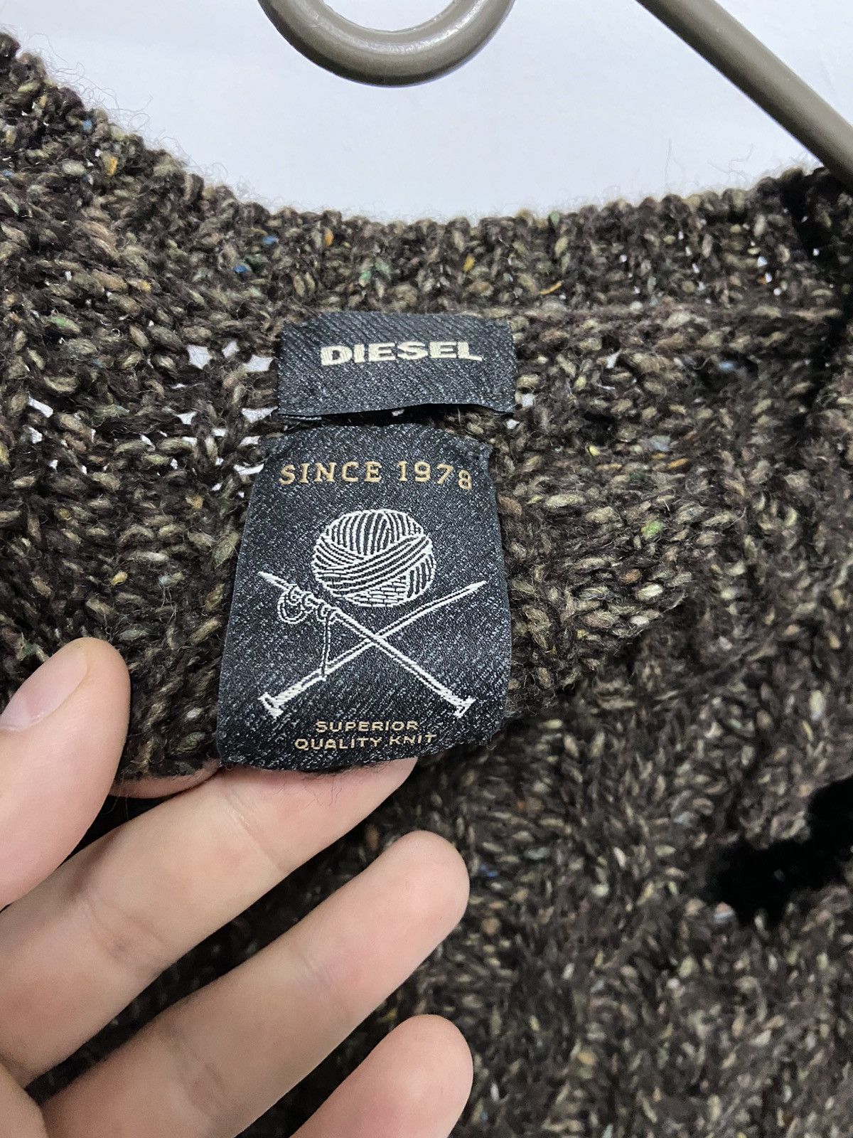 Diesel × Vintage Diesel distressed sweater avant garde vintage style Size US L / EU 52-54 / 3 - 5 Thumbnail